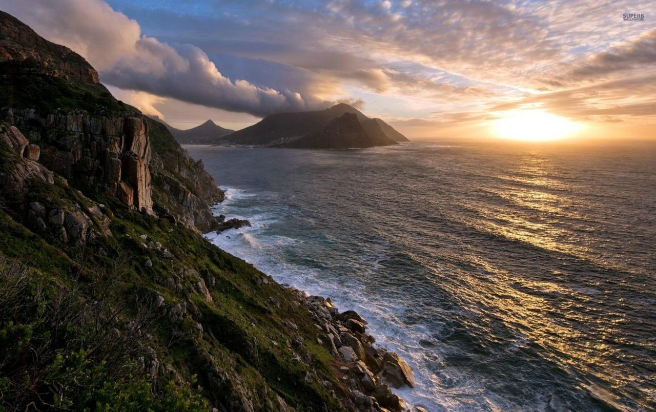 Beautiful Cliff Ocean Sunshine wallpaper. Beautiful Cliff Ocean