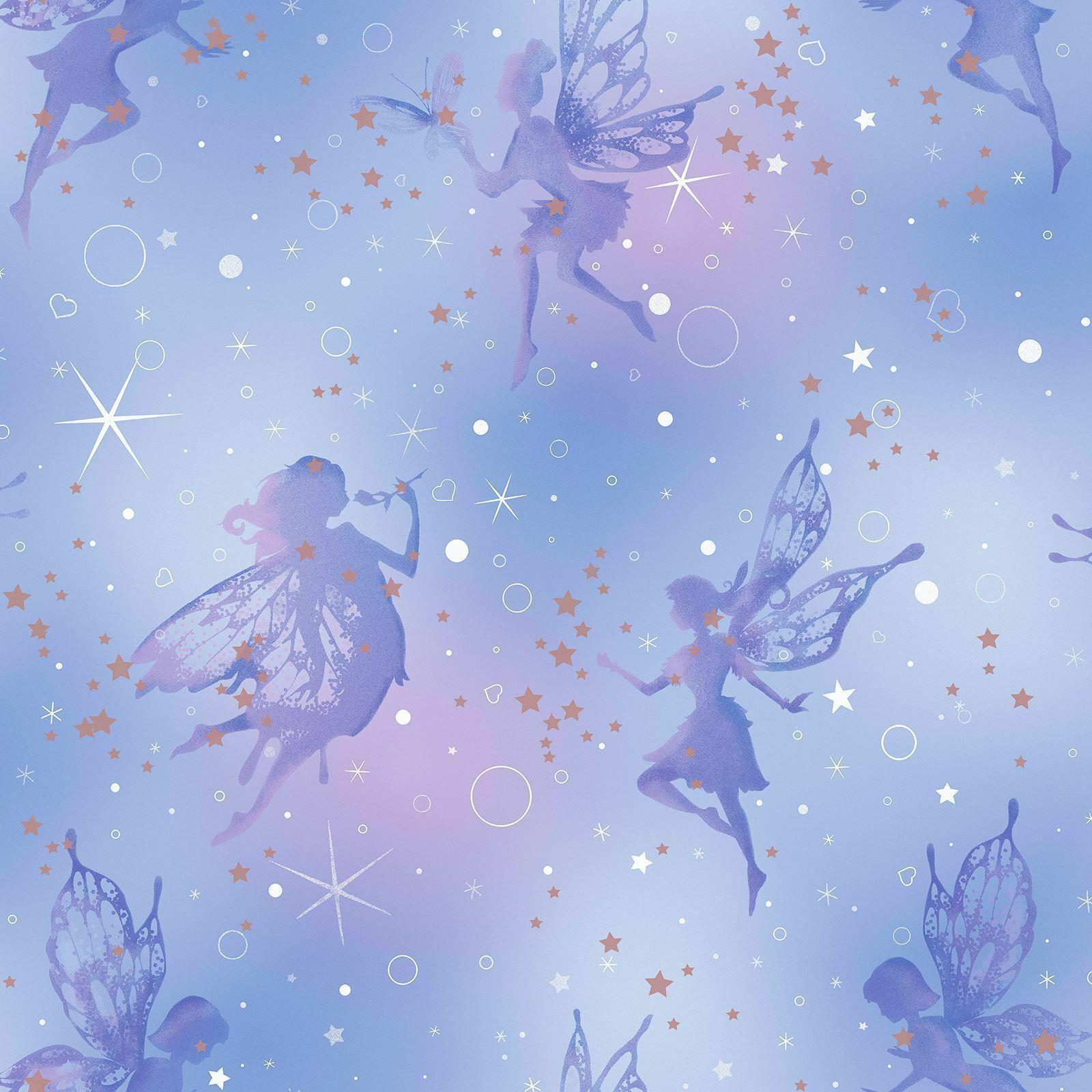 Crown Be Dazzled Fairy Dream Moondust Girls Nursery Fairies Wallpaper M1422