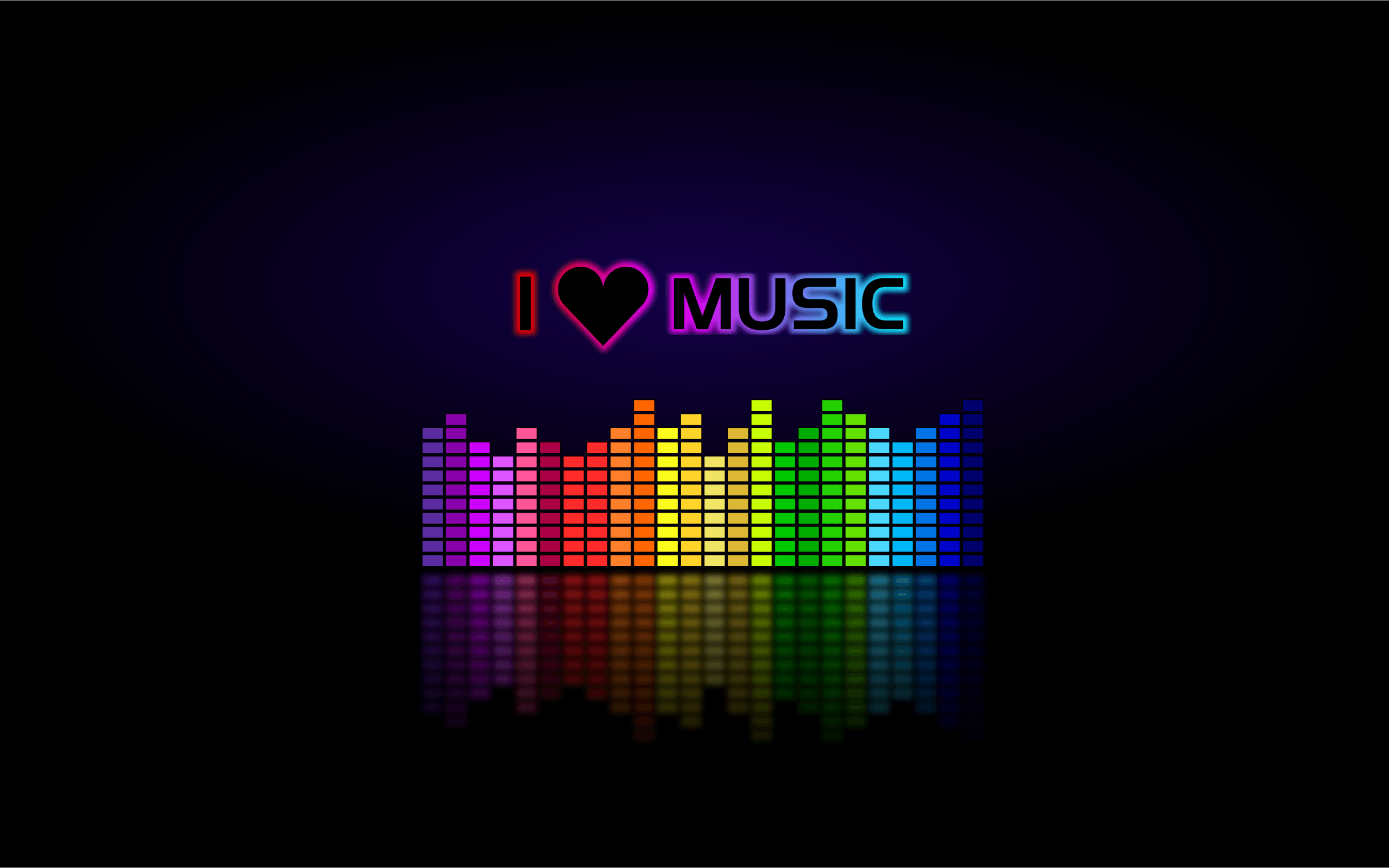Love Music Colorful Black Wallpaper Image HD