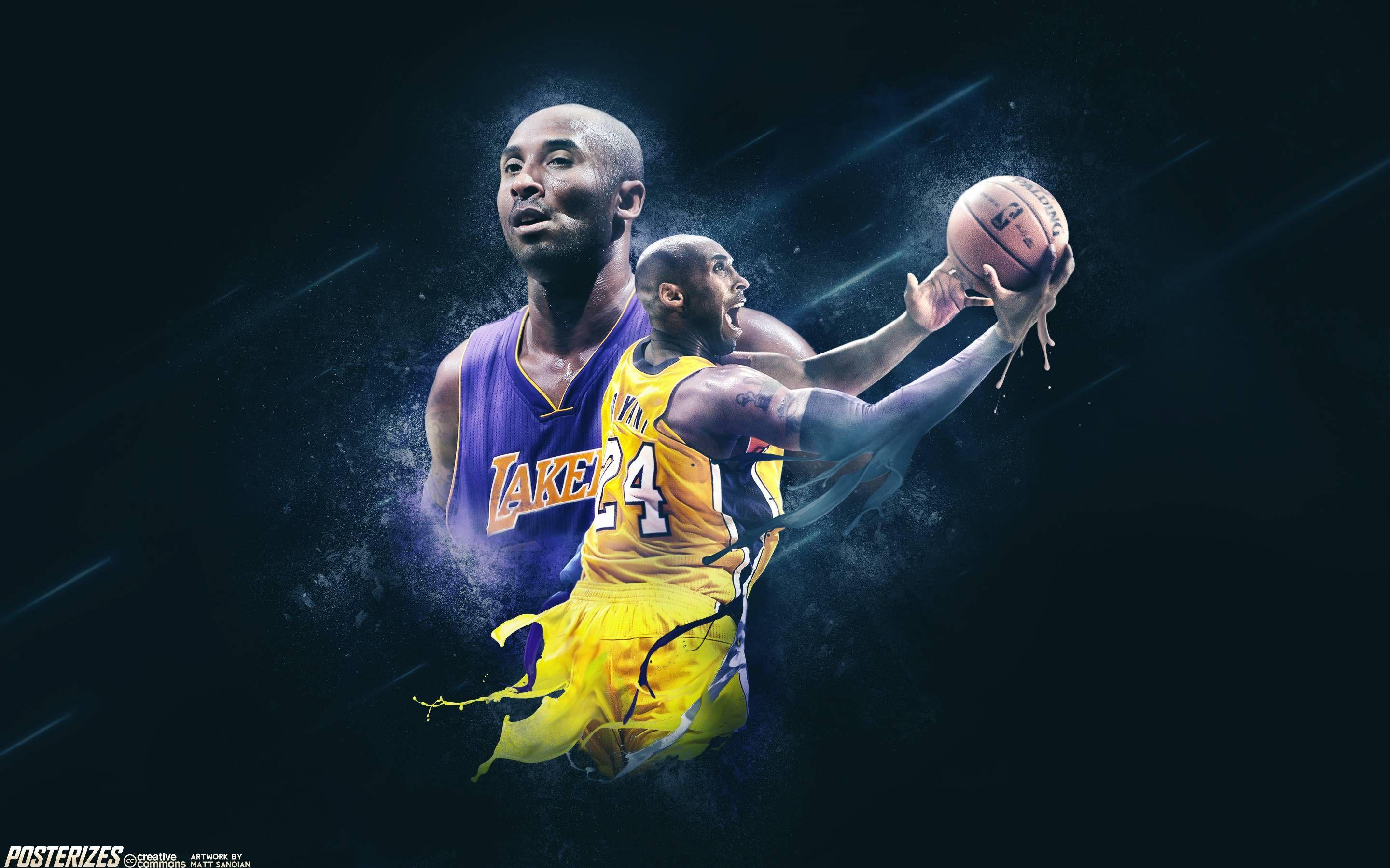 Download Kobe Bryant Shows His Legendary Moves in Cartoon Form Wallpaper
