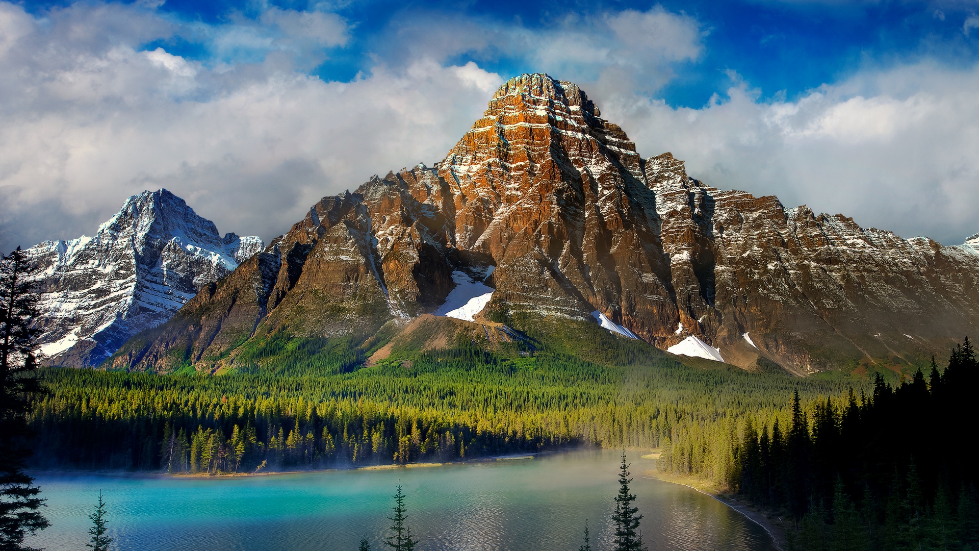 Download wallpaper 1920x1080 beautiful scenery, mountains, lake