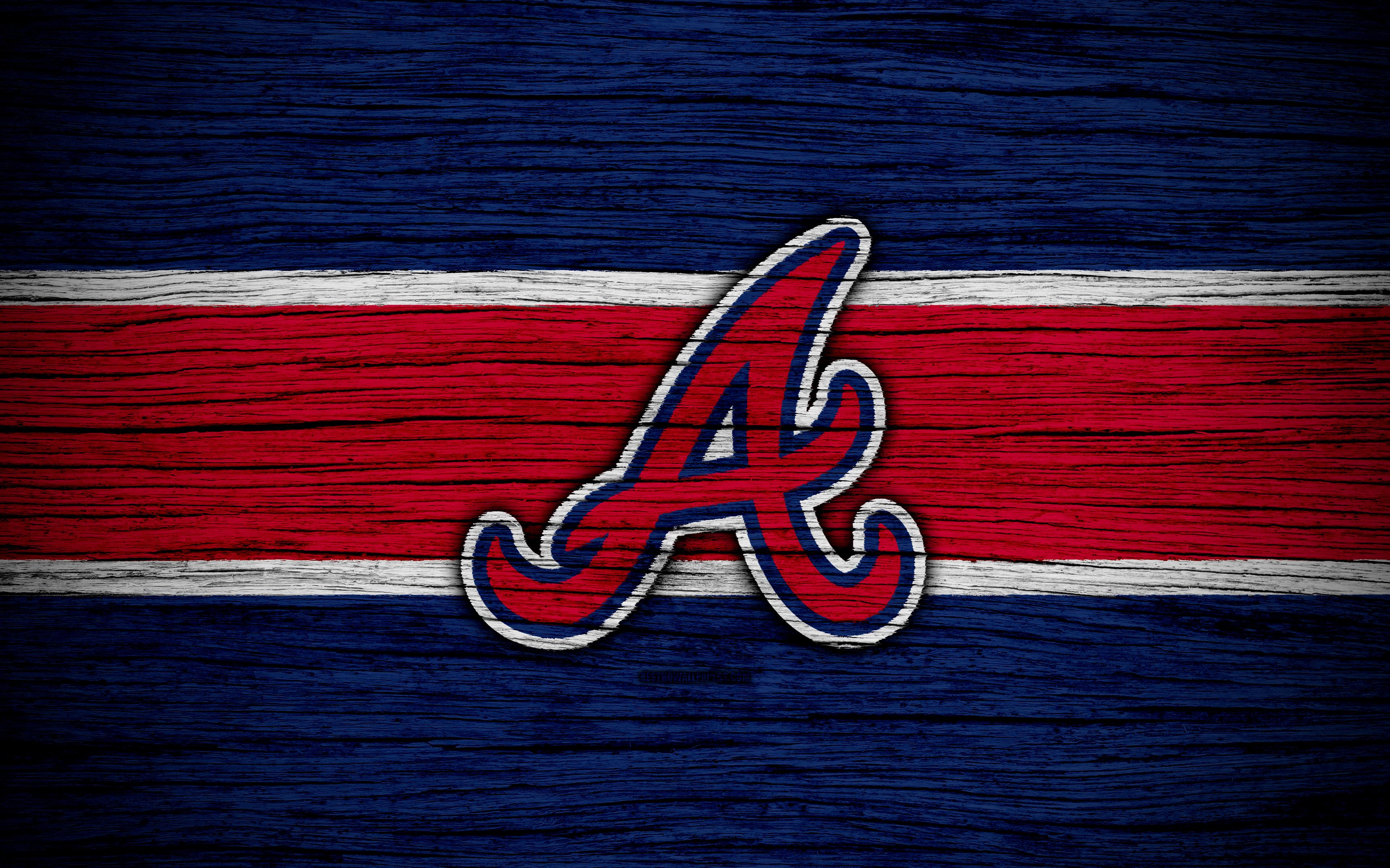 Download wallpaper Atlanta Braves, 4k, MLB, baseball, USA