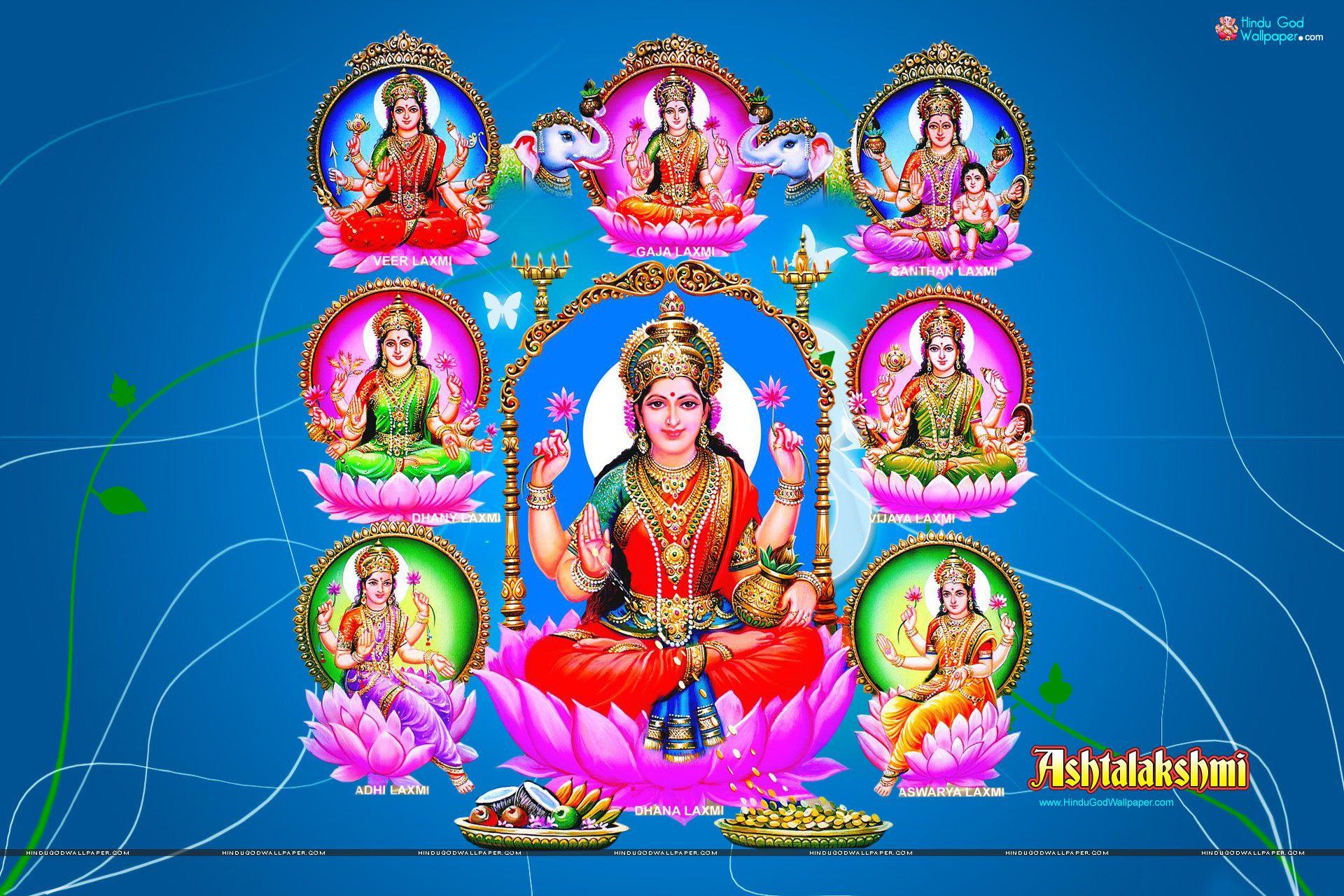 Goddess Ashta Lakshmi Wallpaper Free Download. Maa Laxmi