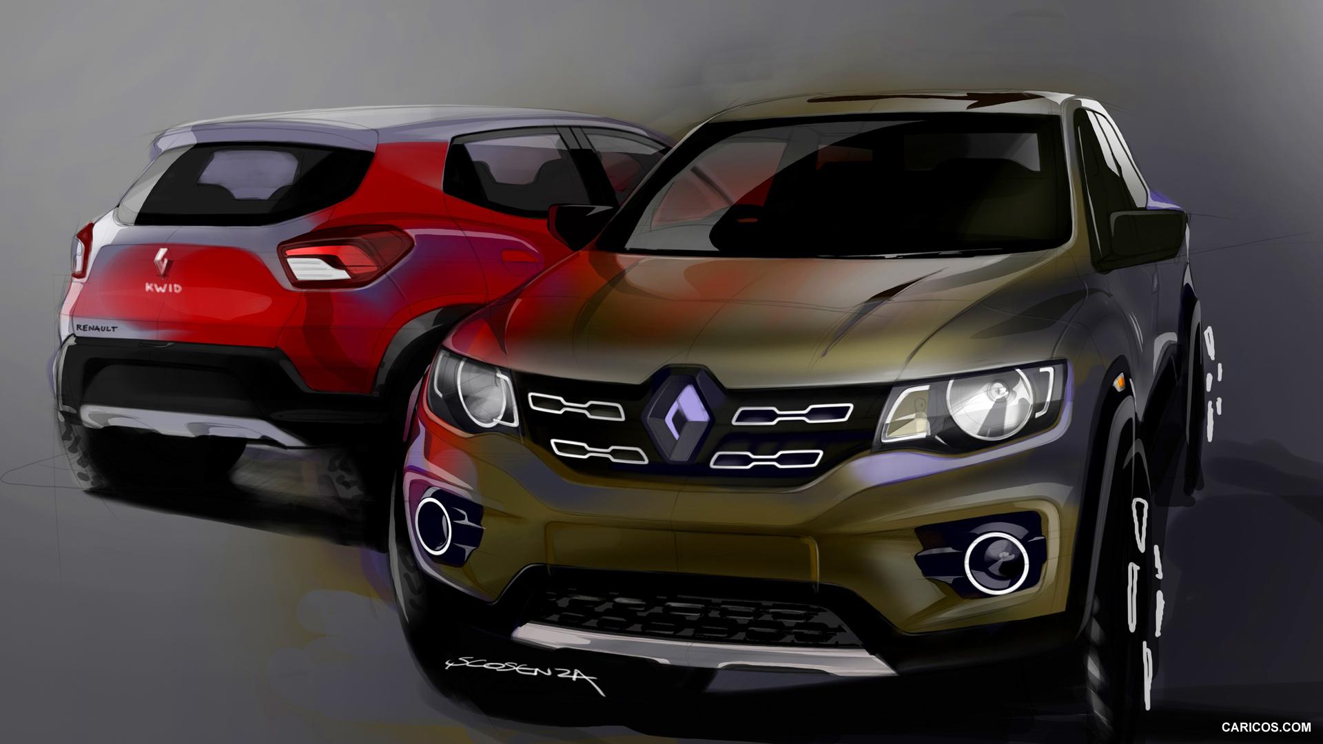 Renault Kwid Sketch. HD Wallpaper