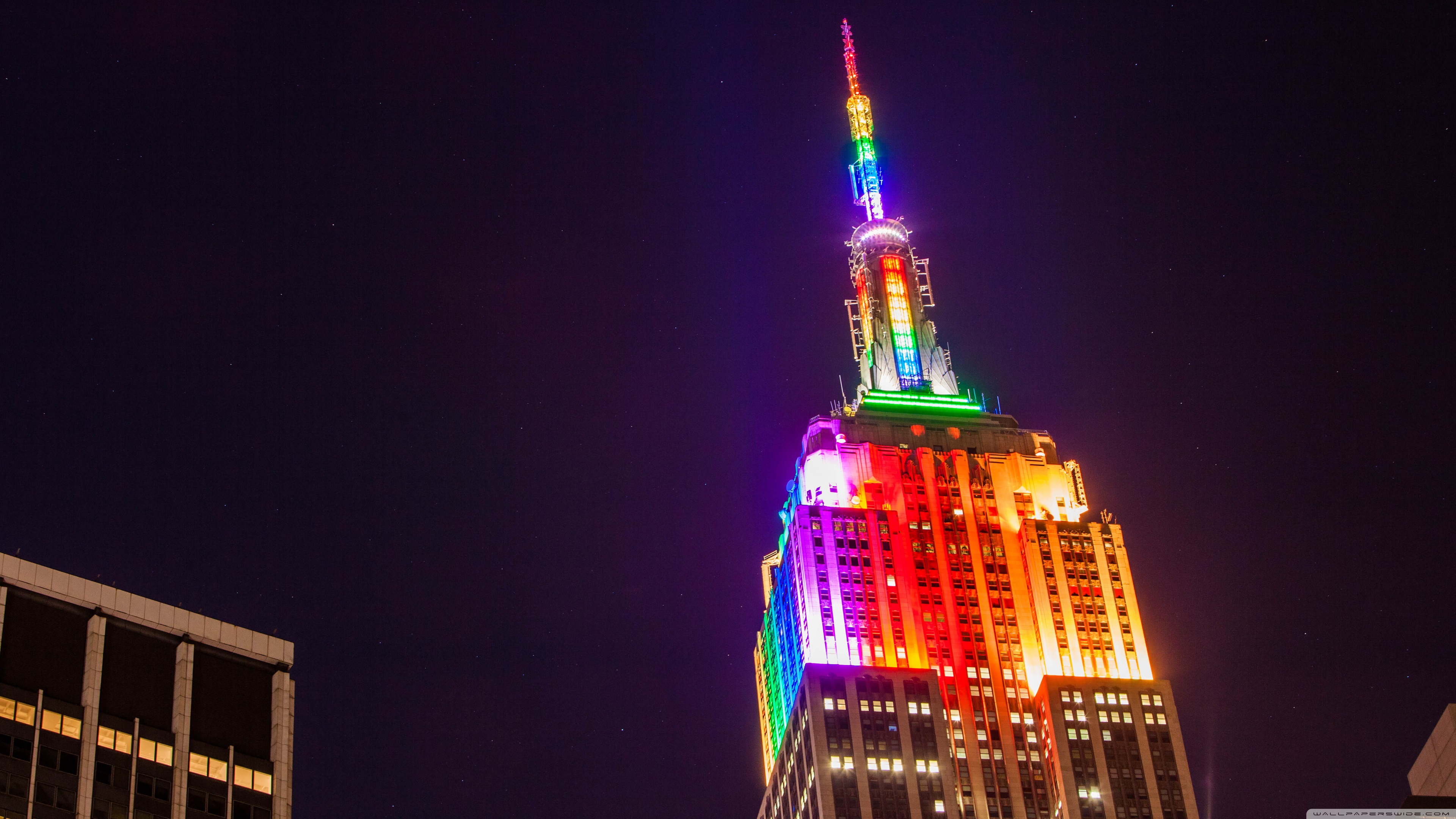 Empire State Building Light Show ❤ 4K HD Desktop Wallpapers for 4K