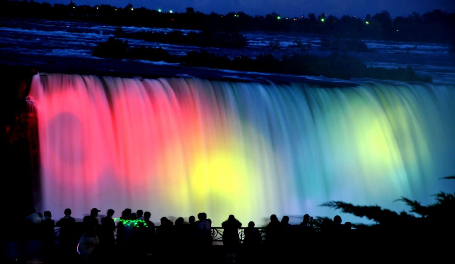 Niagara Falls Color At Night Wallpaper