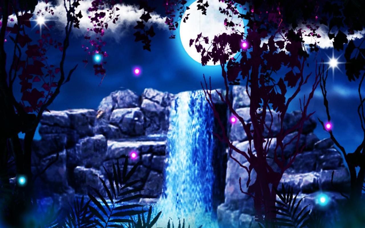 Night Waterfall live wallpaper for Android