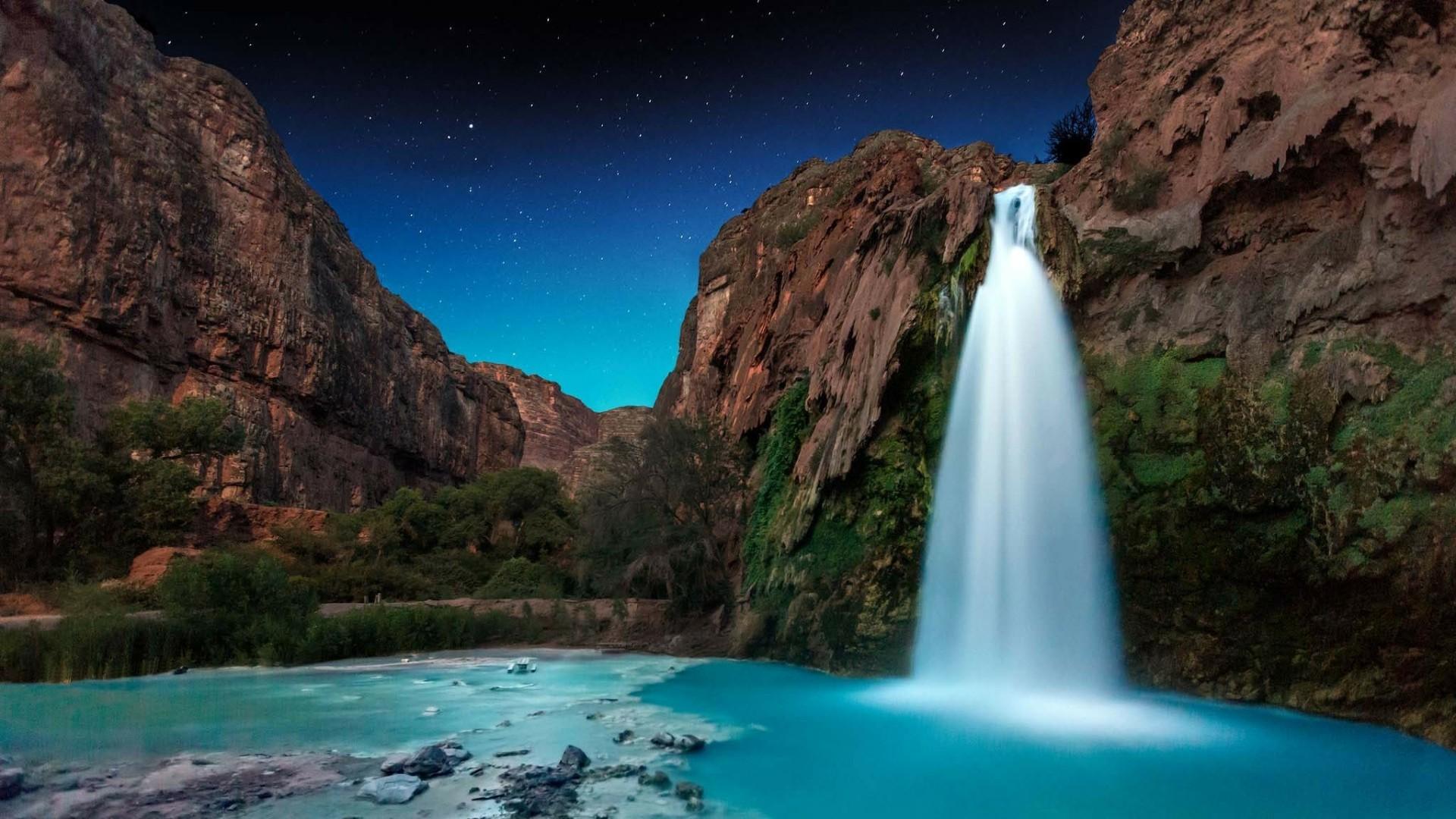 Havasu Falls At Night, Arizona HD Wallpaper. Wallpaper Studio 10
