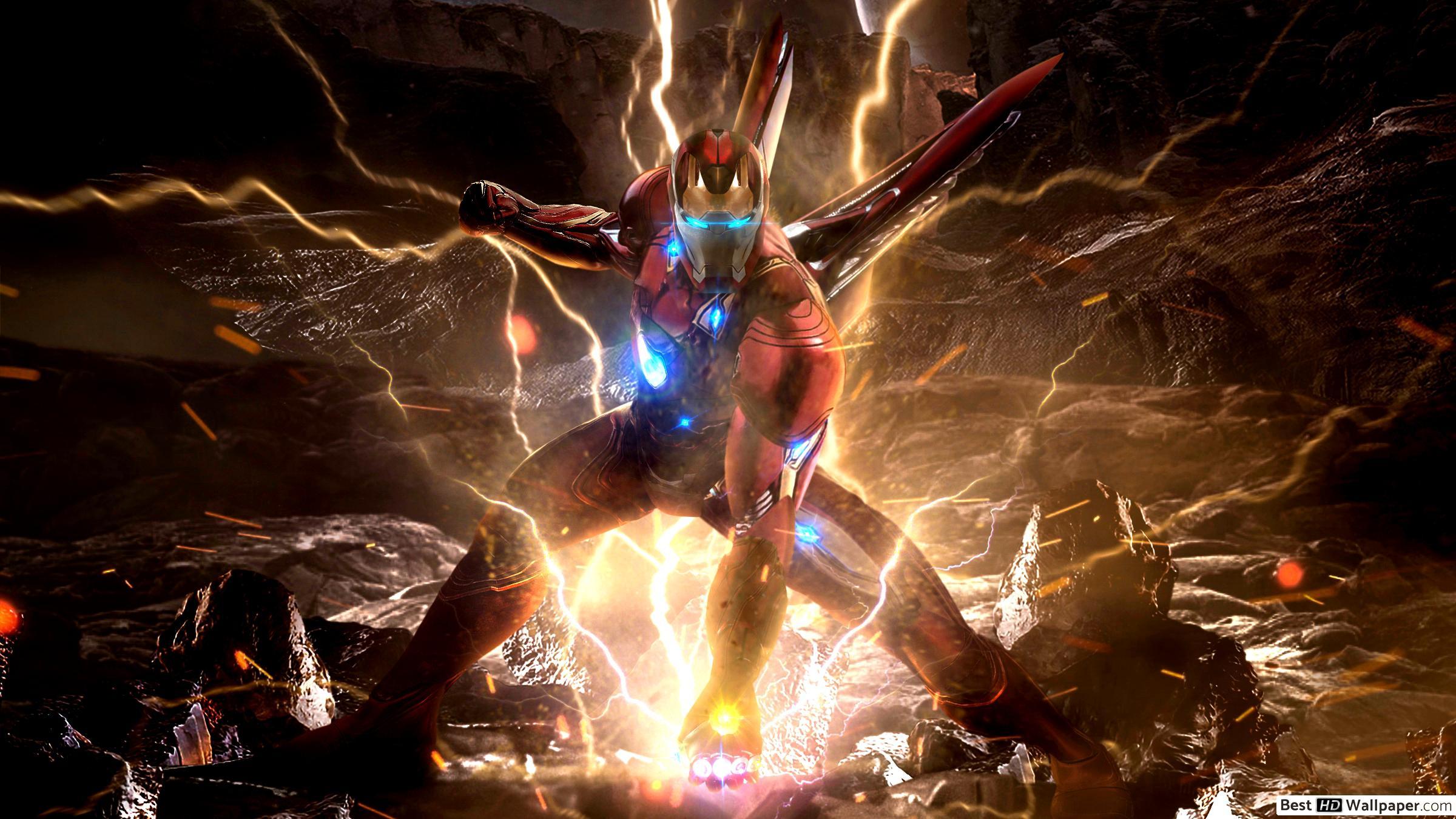 Avengers: Endgame in action with infinity gauntlet HD wallpaper download