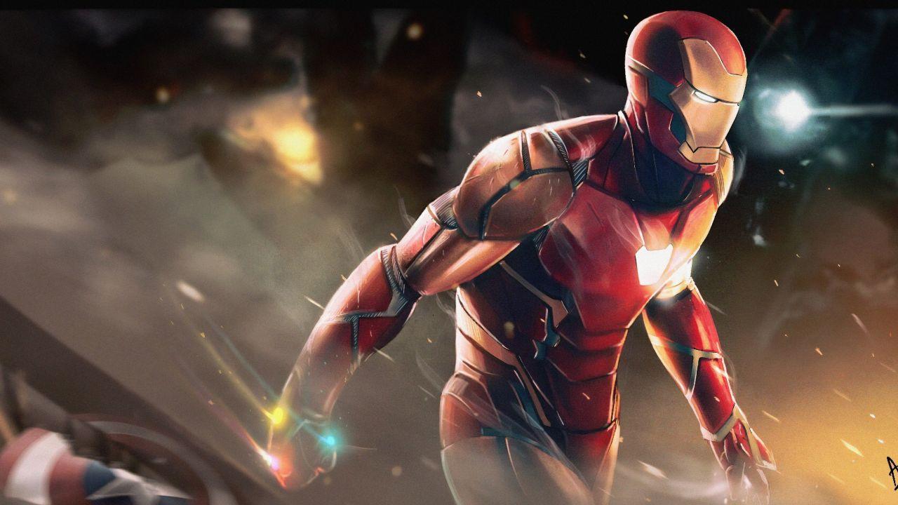 Wallpaper Iron Man, Infinity Gauntlet, Avengers: Endgame, Artwork