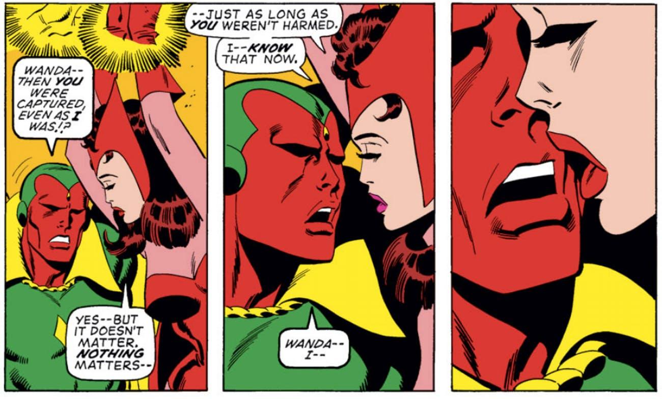 Photos Show Scarlet Witch and Vision Kissing in 'Infinity War'