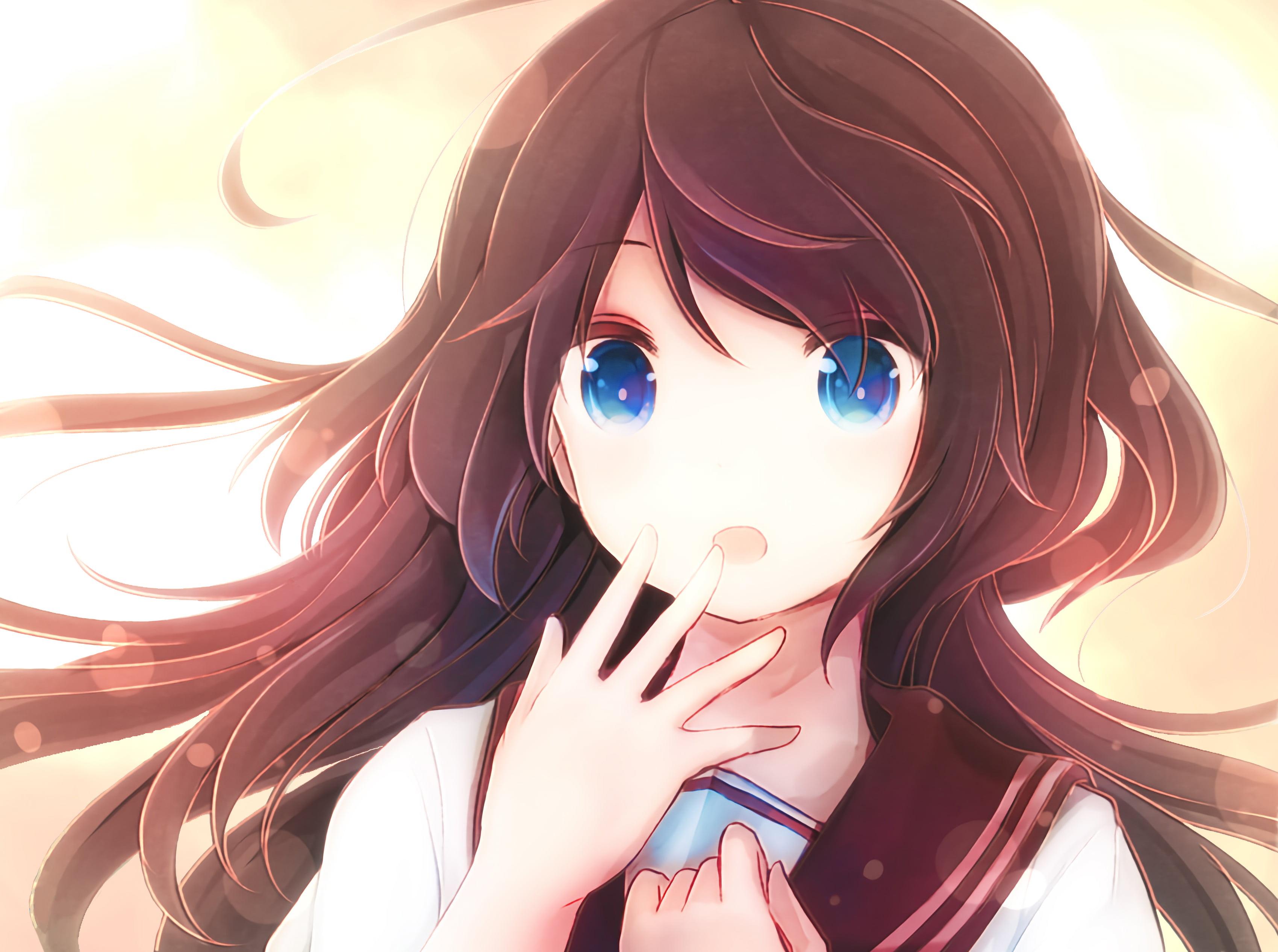 Brown Hair Blue Eyes Anime Girl Wallpapers - Wallpaper Cave