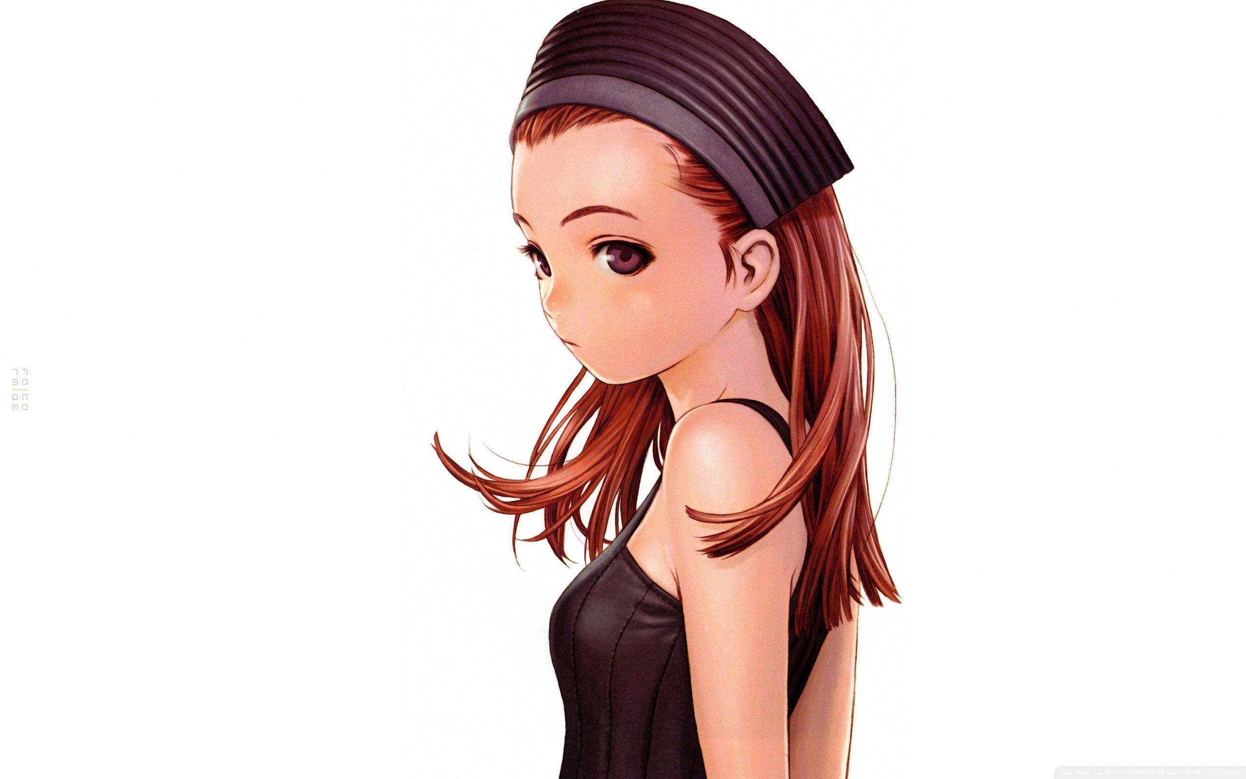 Anime Girl With Long Brown Hair And Brown Eyes ❤ 4K HD Desktop
