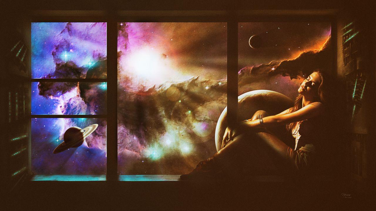 Wallpaper Dream, Space, Sci Fi, Mood, Alone, Woman, HD, 4K, Fantasy
