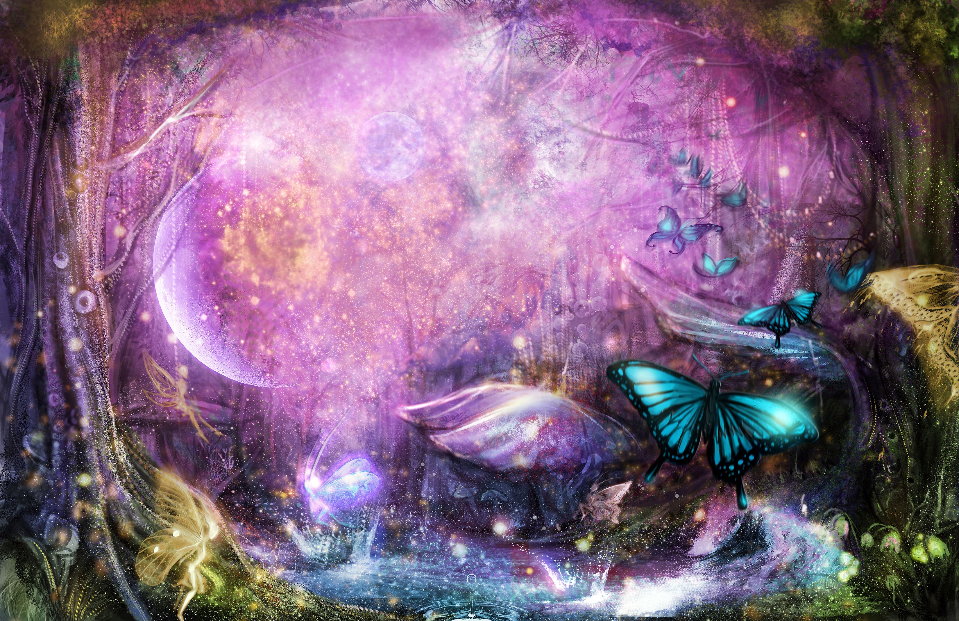 Fairy Visiting Bugs wallpaper