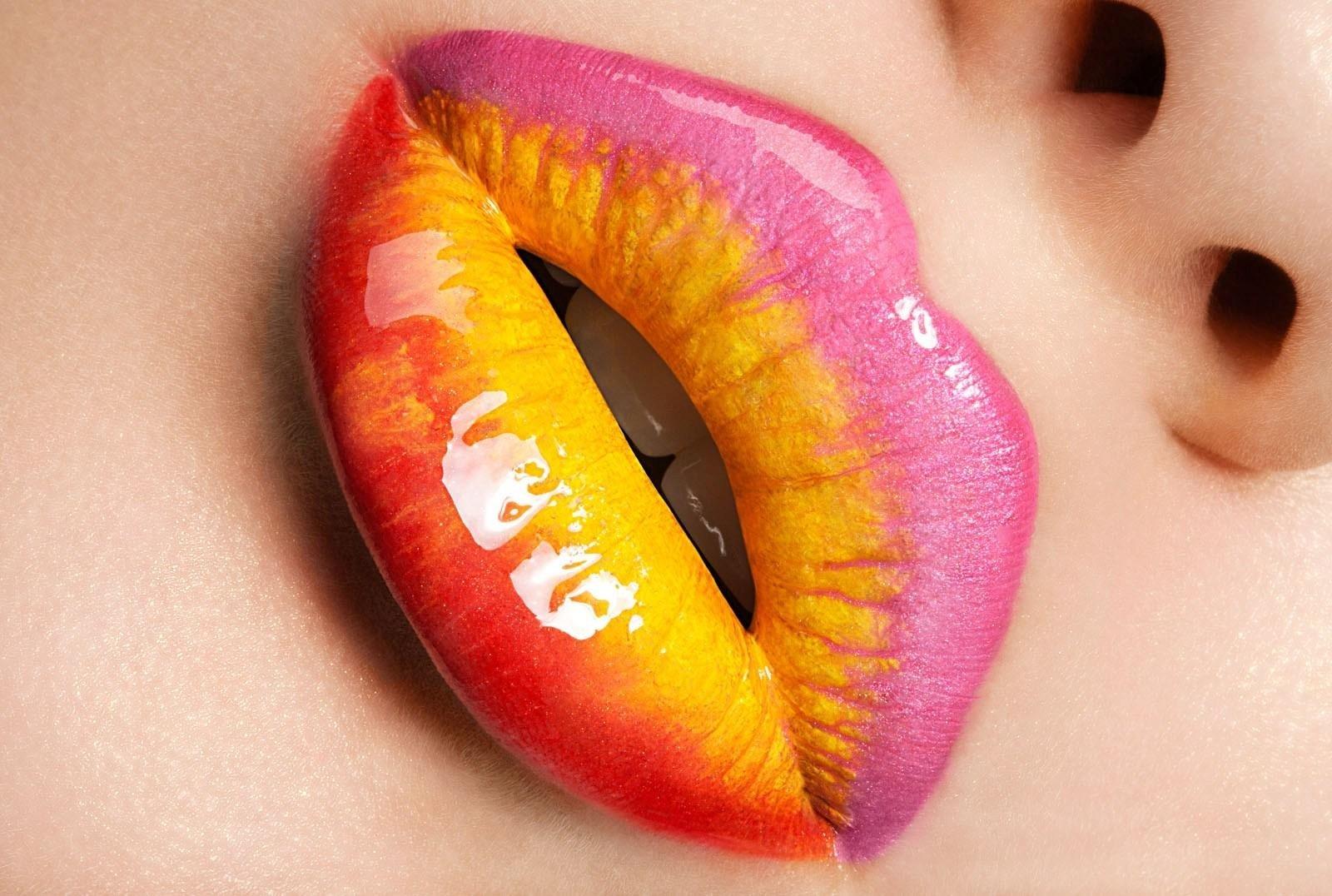 Rainbow Lips Wallpaper and Background Imagex1076