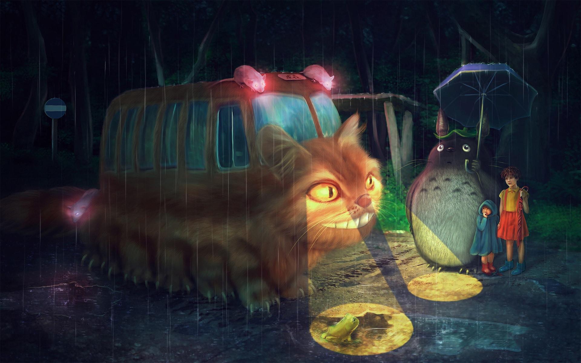 My Neighbor Totoro Cat Bus HD Wallpaper