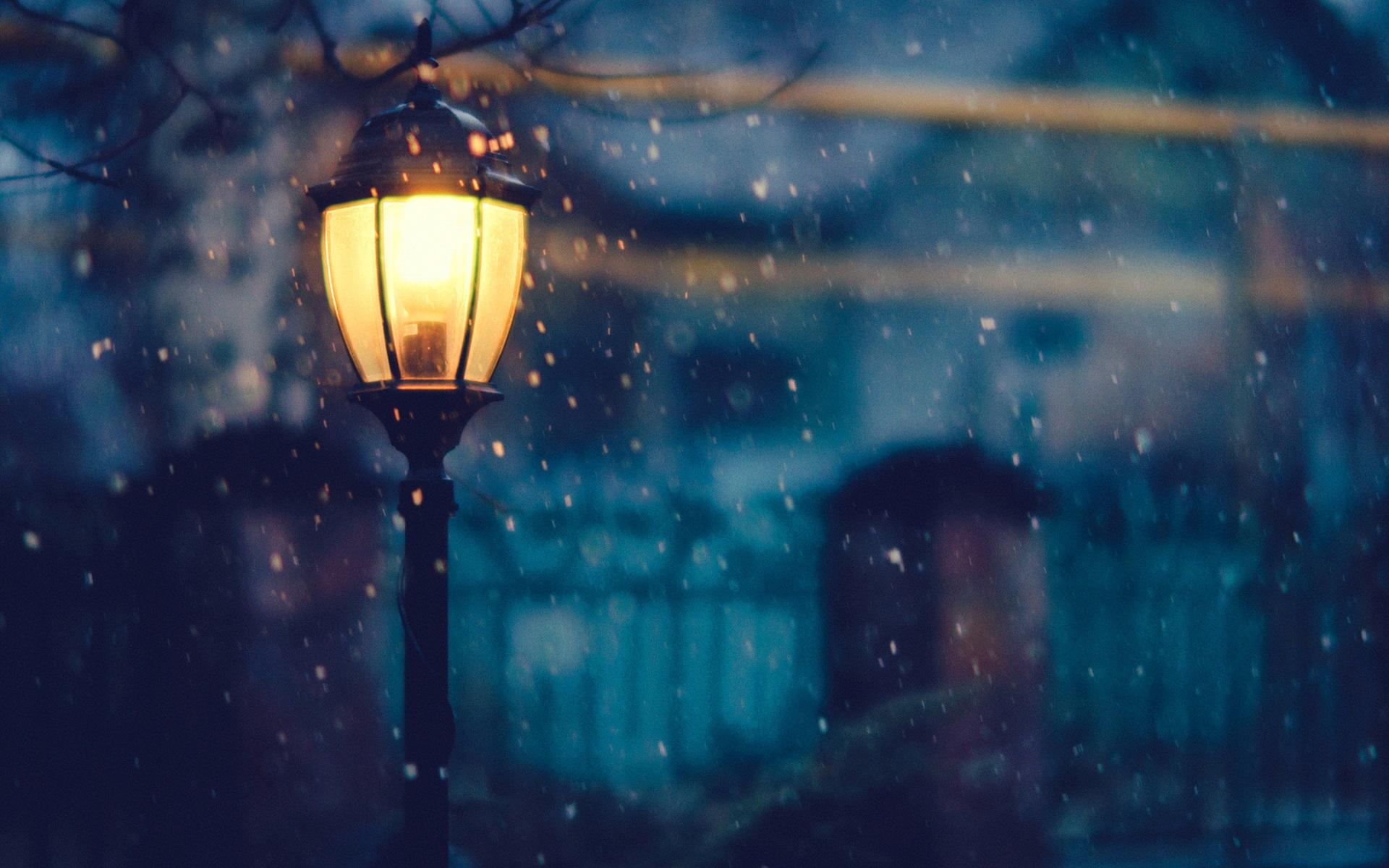 Wallpaper Lantern, lighting, night, snow, winter 1920x1200 HD