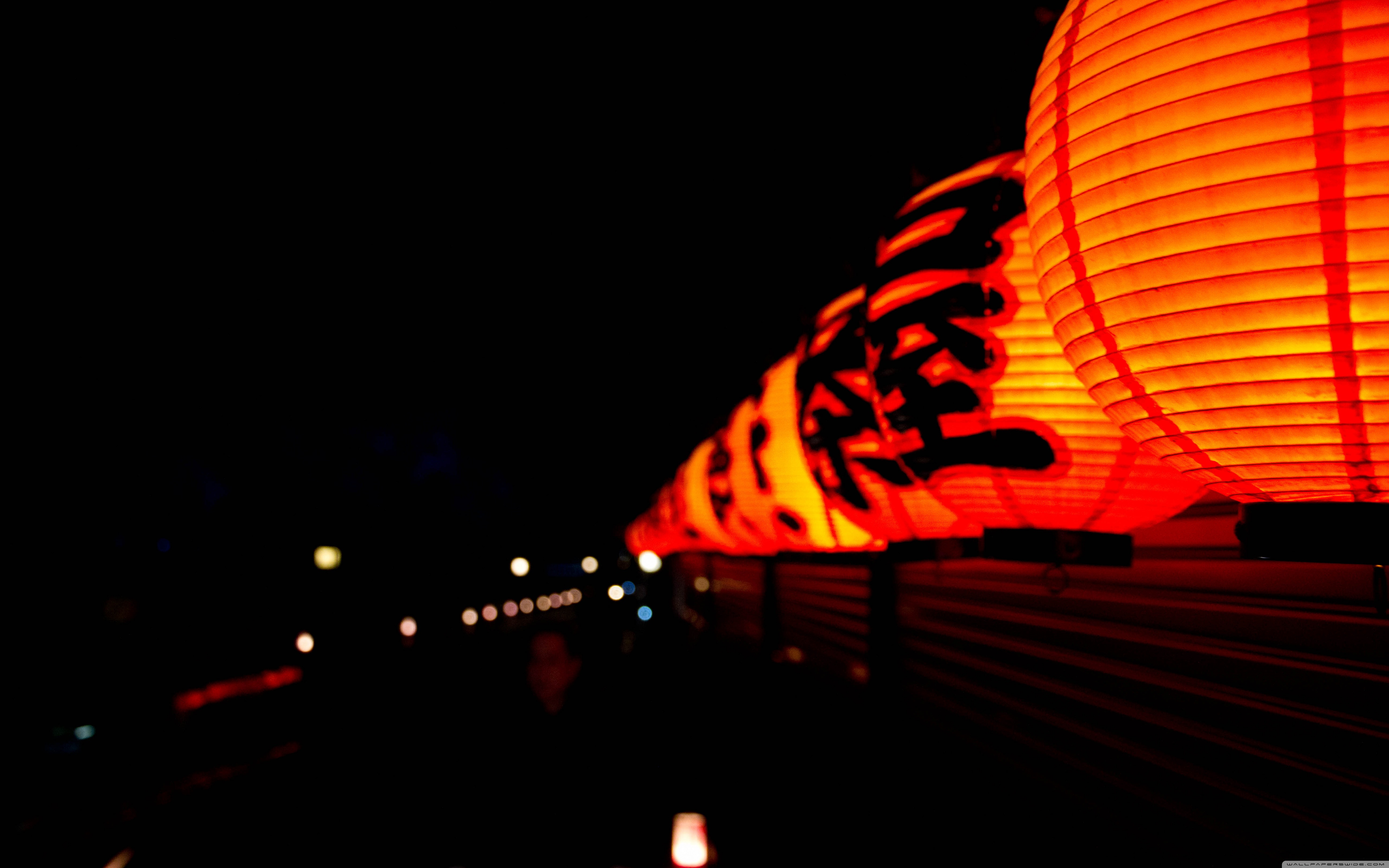 Japanese Lanterns At Night ❤ 4K HD Desktop Wallpaper for 4K Ultra