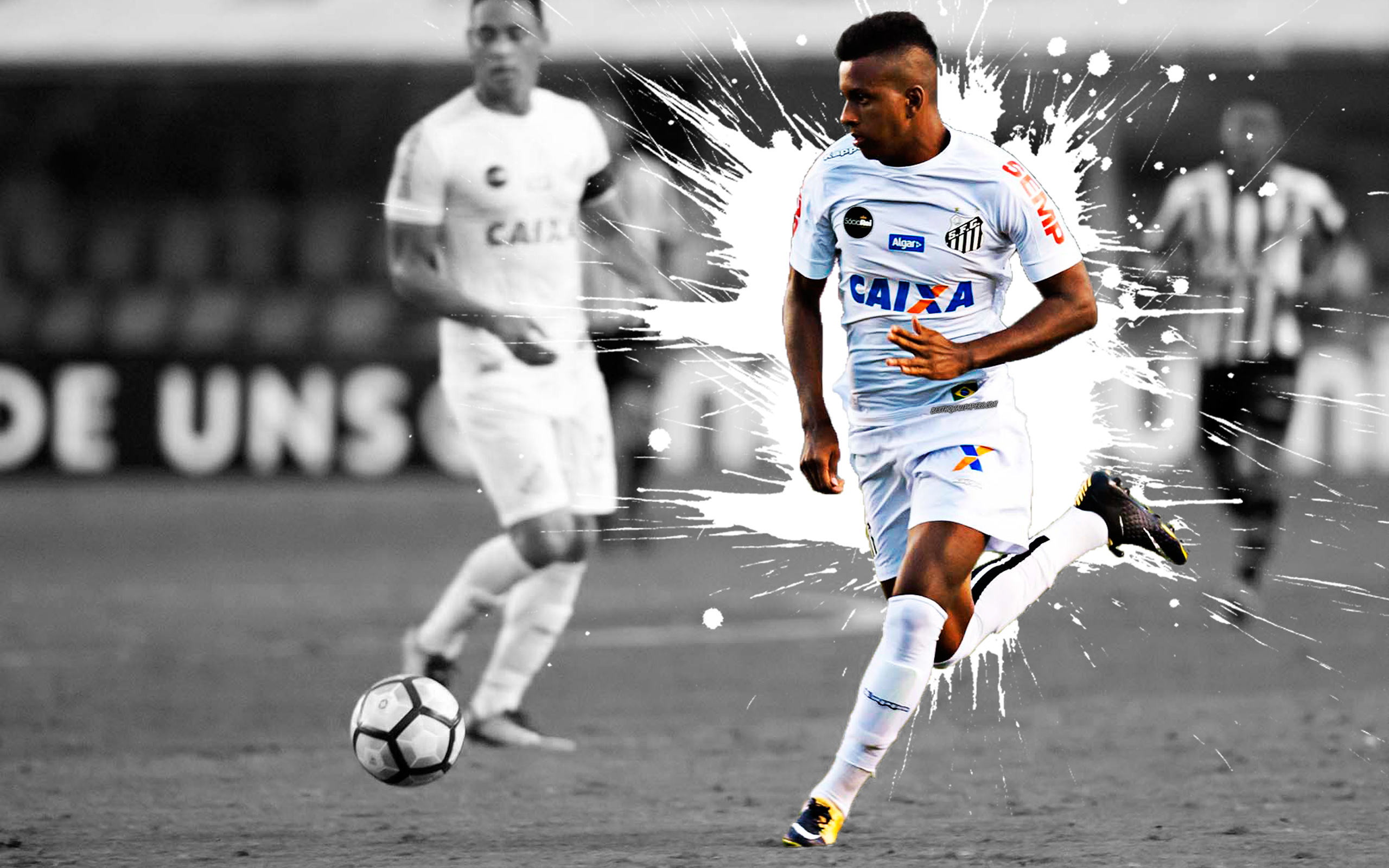 Download wallpaper Rodrygo, 4k, art, Santos FC, forward, Brazilian