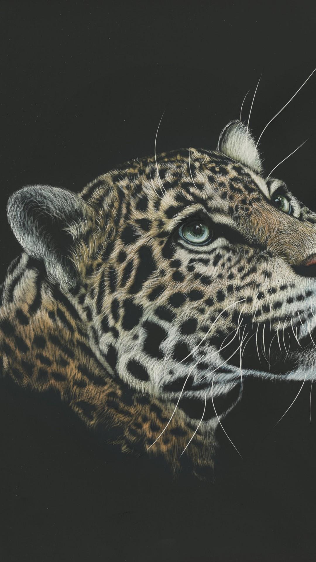 Wallpaper Leopard, Paint, Dark, HD, Animals