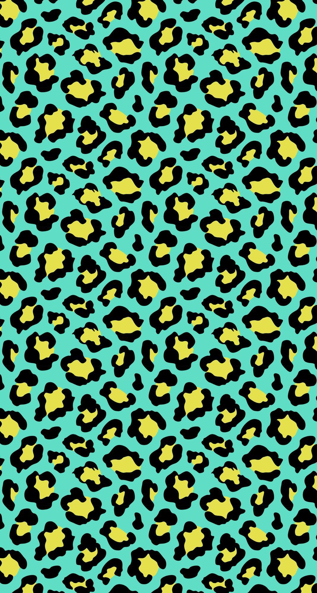 Neon green and yellow leopard print. iPhone wallpaper in 2019