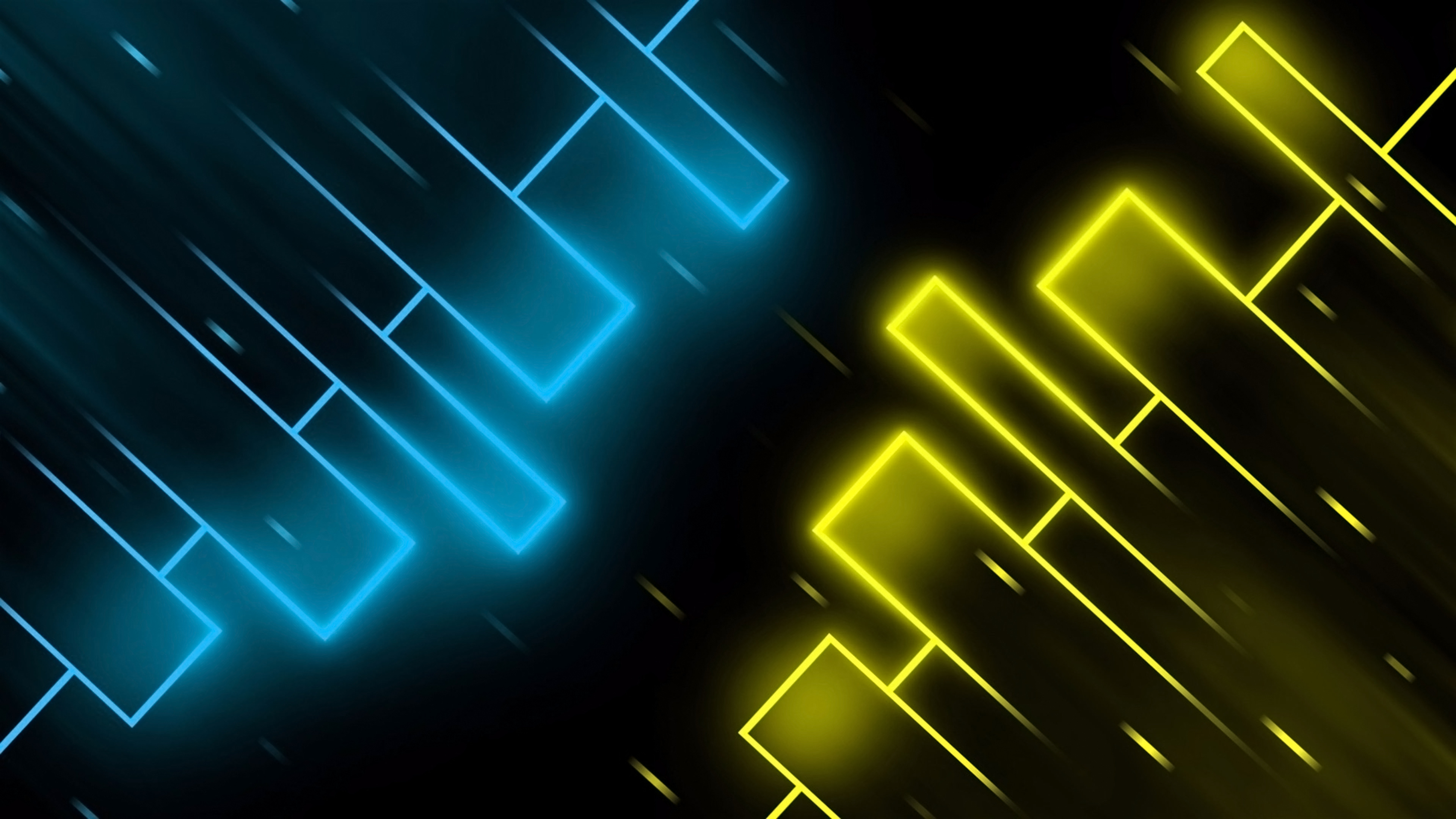Neon blue and yellow Wallpaper 4k Ultra HD