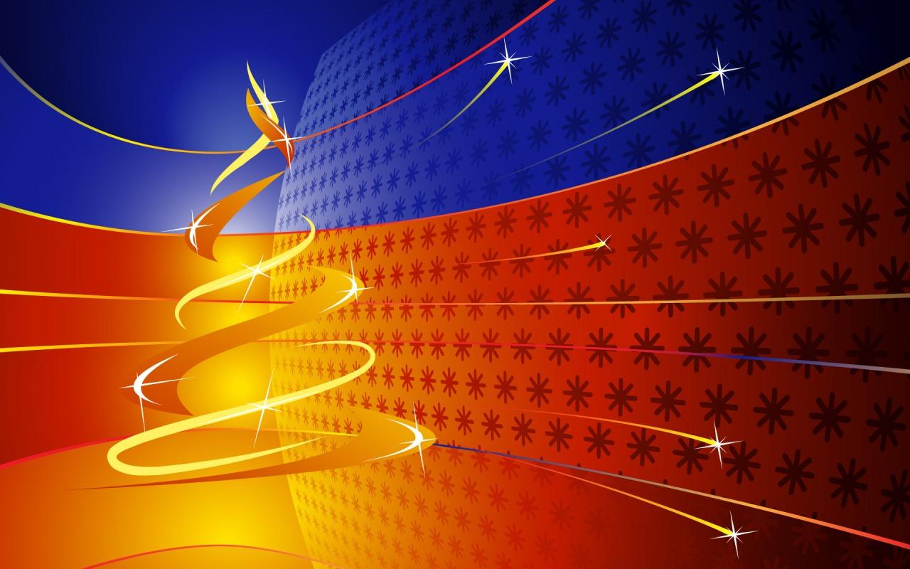 Christmas Design in Red, Blue and Yellow Colors widescreen wallpaper