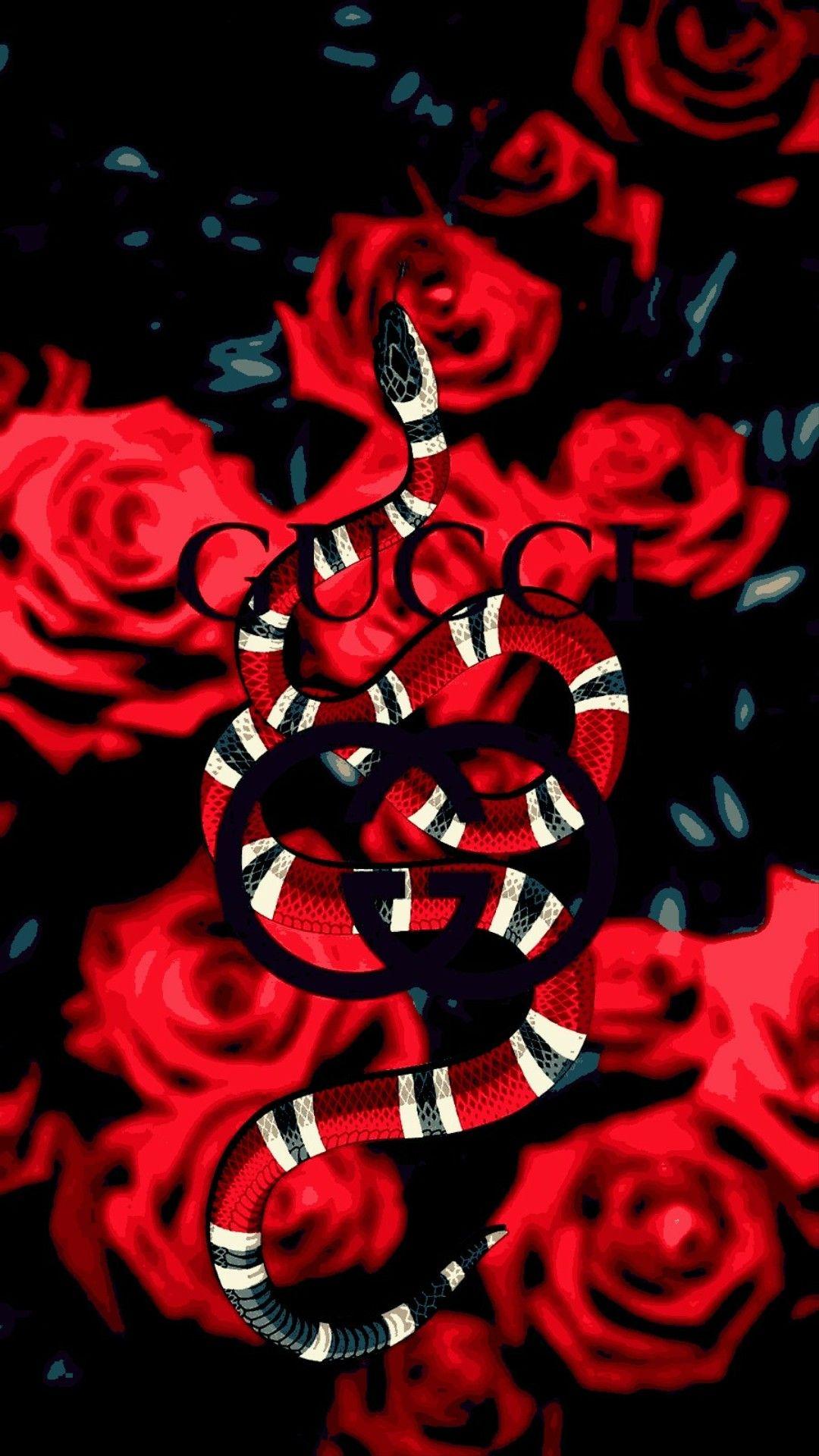 Roses of Gucci Snake. Wallpaper. Gucci wallpaper iphone