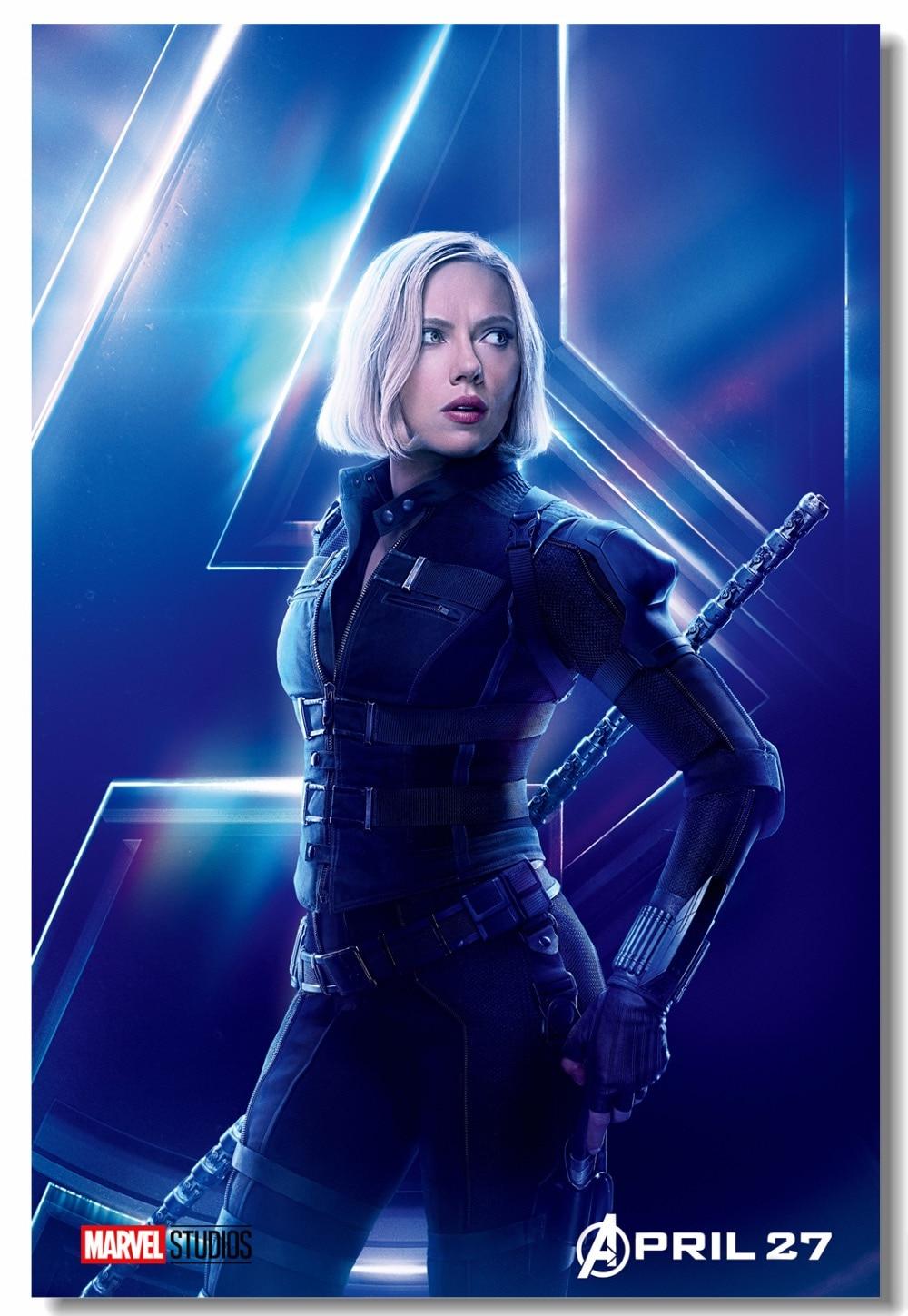 US $5.27 34% OFF. Custom Canvas Wall Decor Scarlett Johansson Black Widow Poster Marvel Avengers Infinity War Wall Sticker Falcon Wallpaper #-in