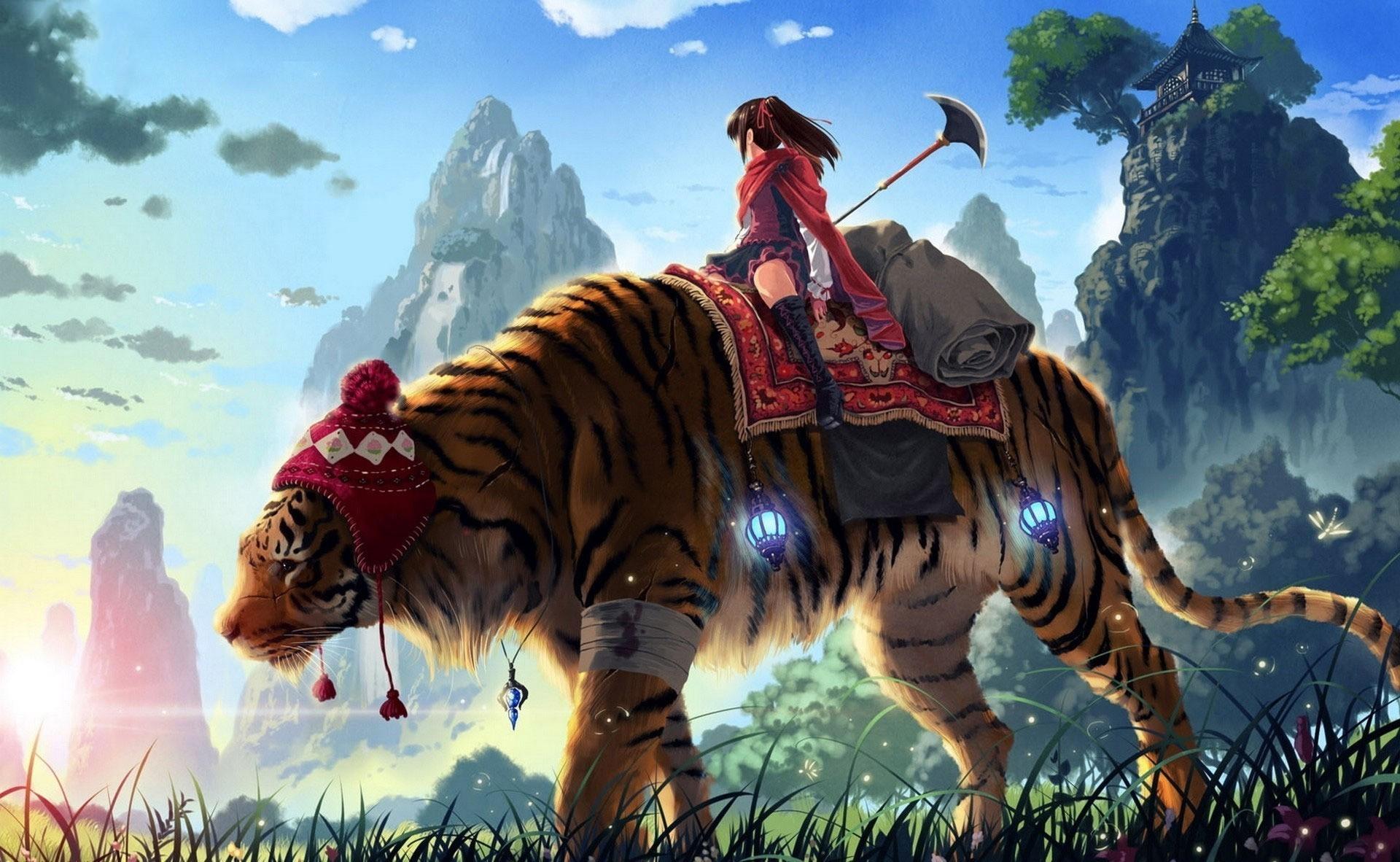 fantasy art artwork tiger wallpaper and background. Anime