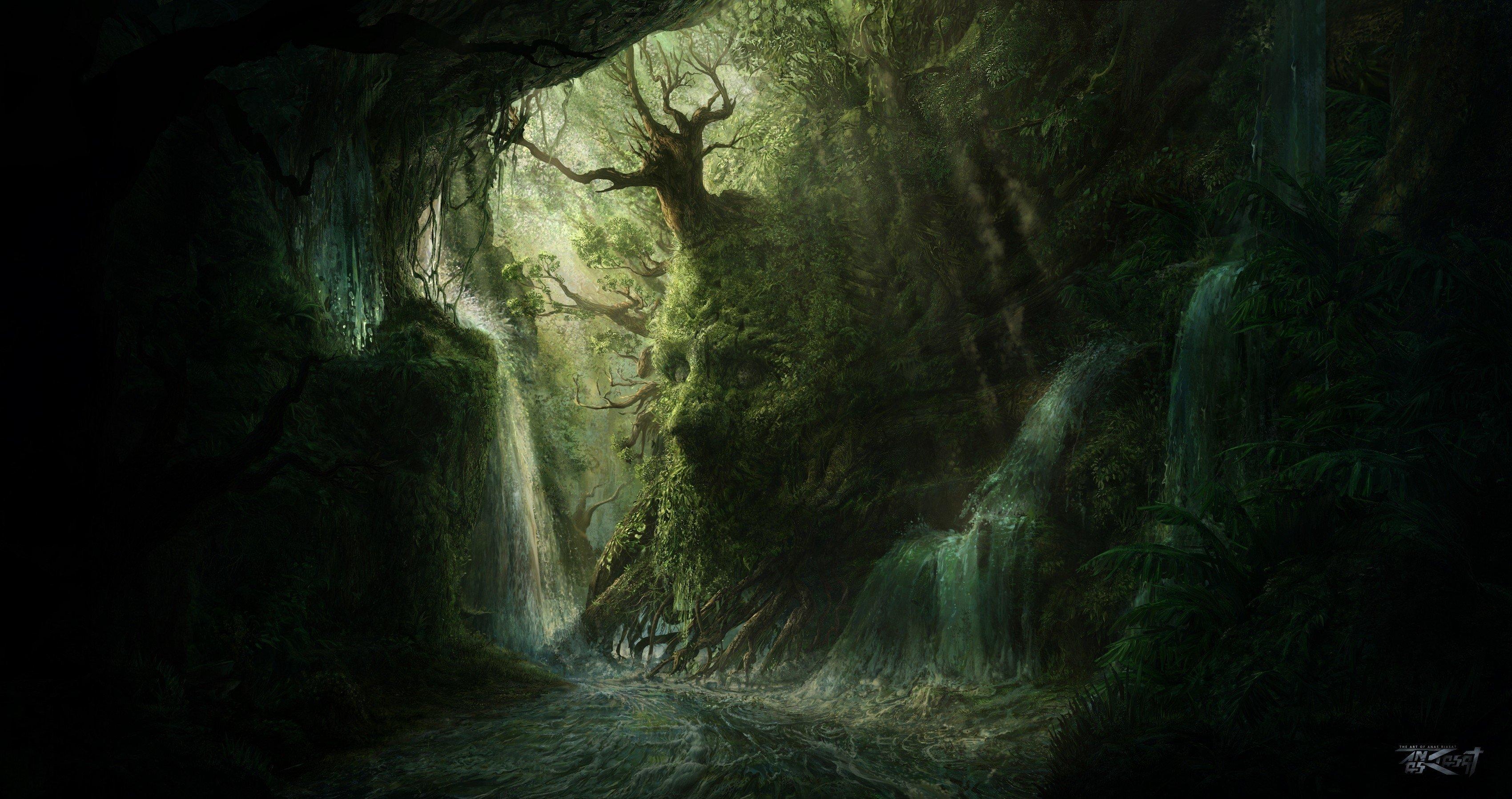 Fantasy Forest Landscape Wallpaper Forest River Art