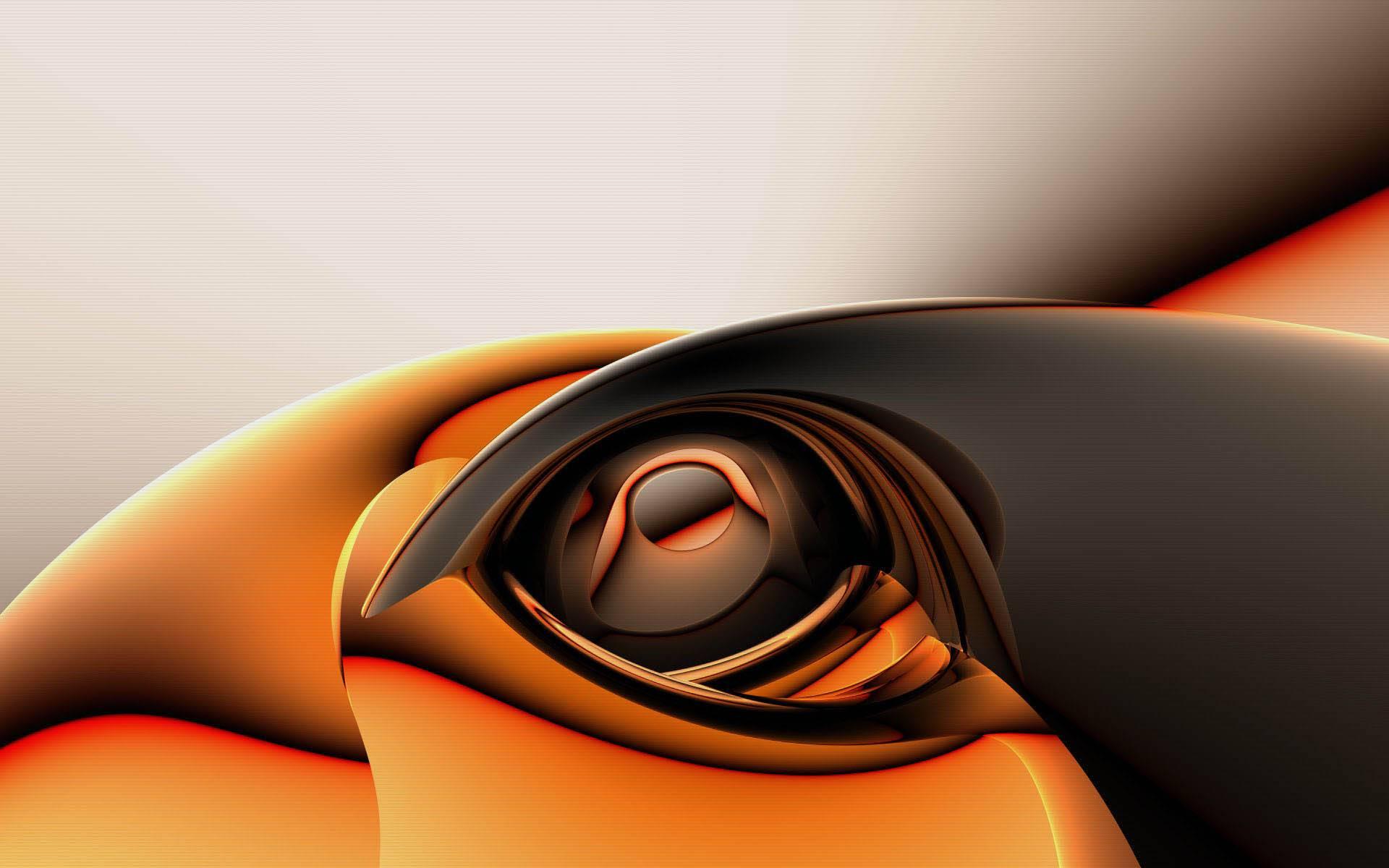 3D Art Orange Image Wallpaper