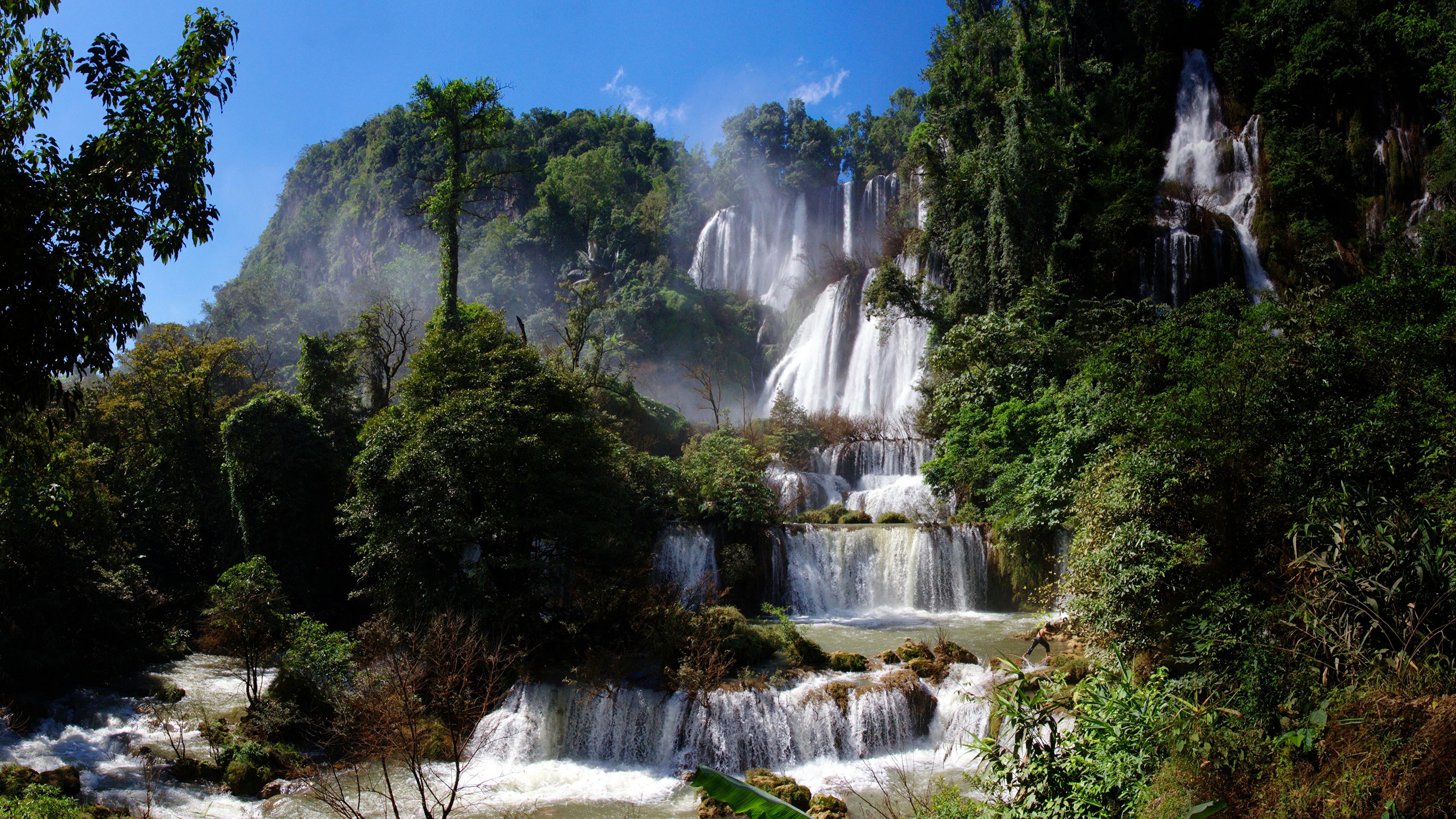 Photos Thailand Huay Mae Khamin Waterfall Nature 3840x2160