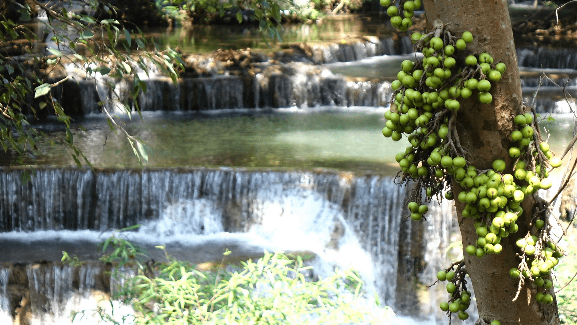 Huay mae khamin waterfall in Thailand Stock Video Footage