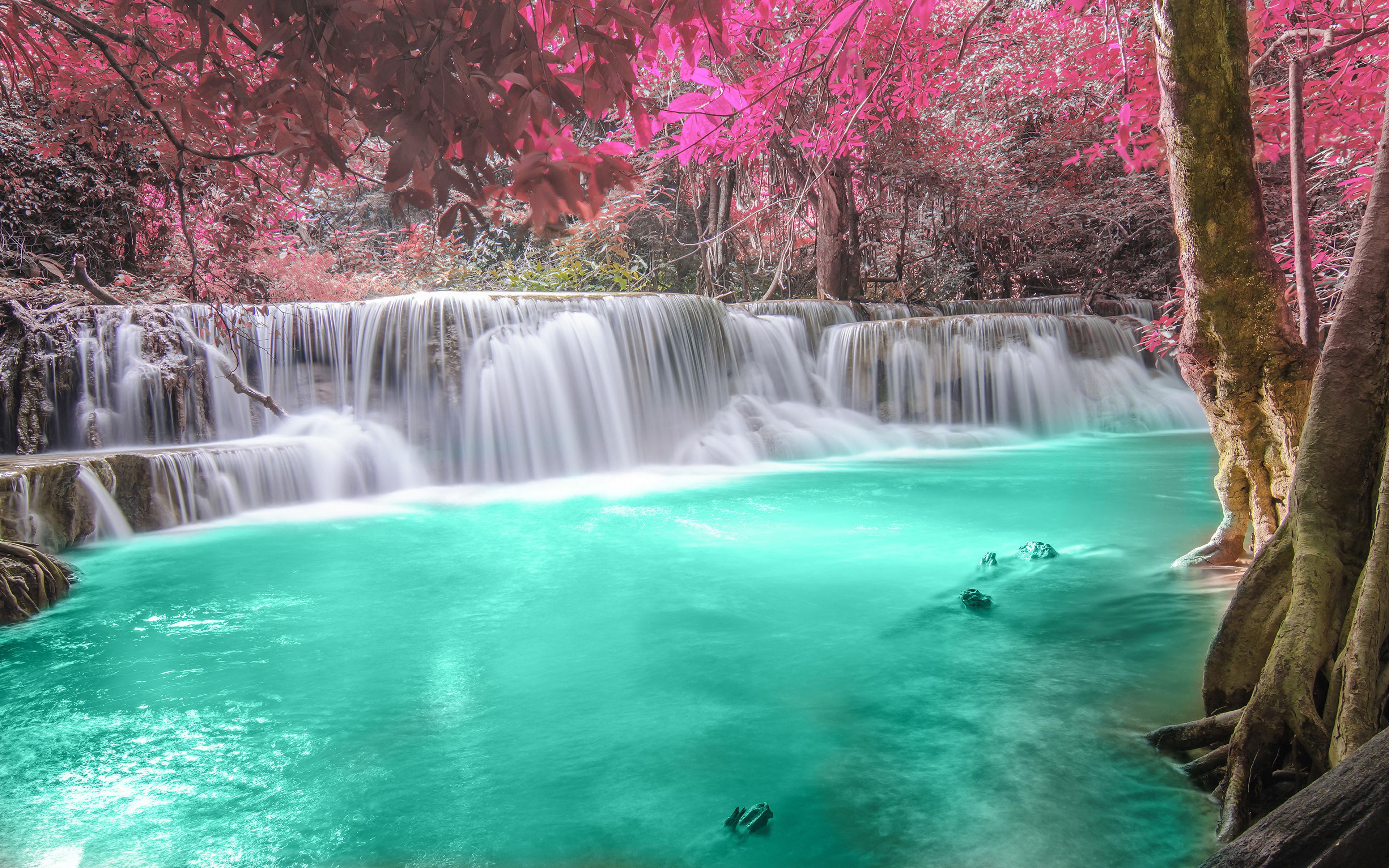 HD wallpaper: The Huai Mae Khamin Waterfall Is One Of The Most