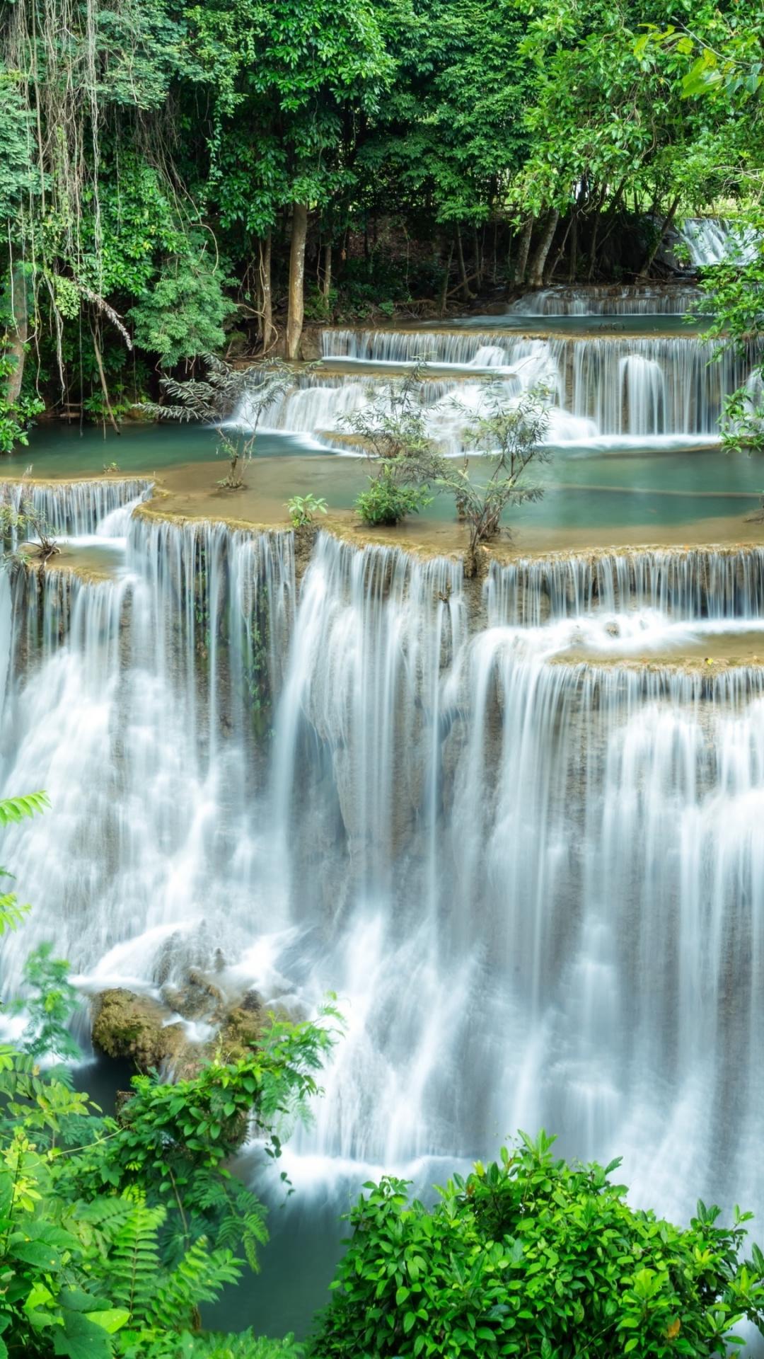 Huai Mae Khamin Waterfall Wallpaper for Android Mobile