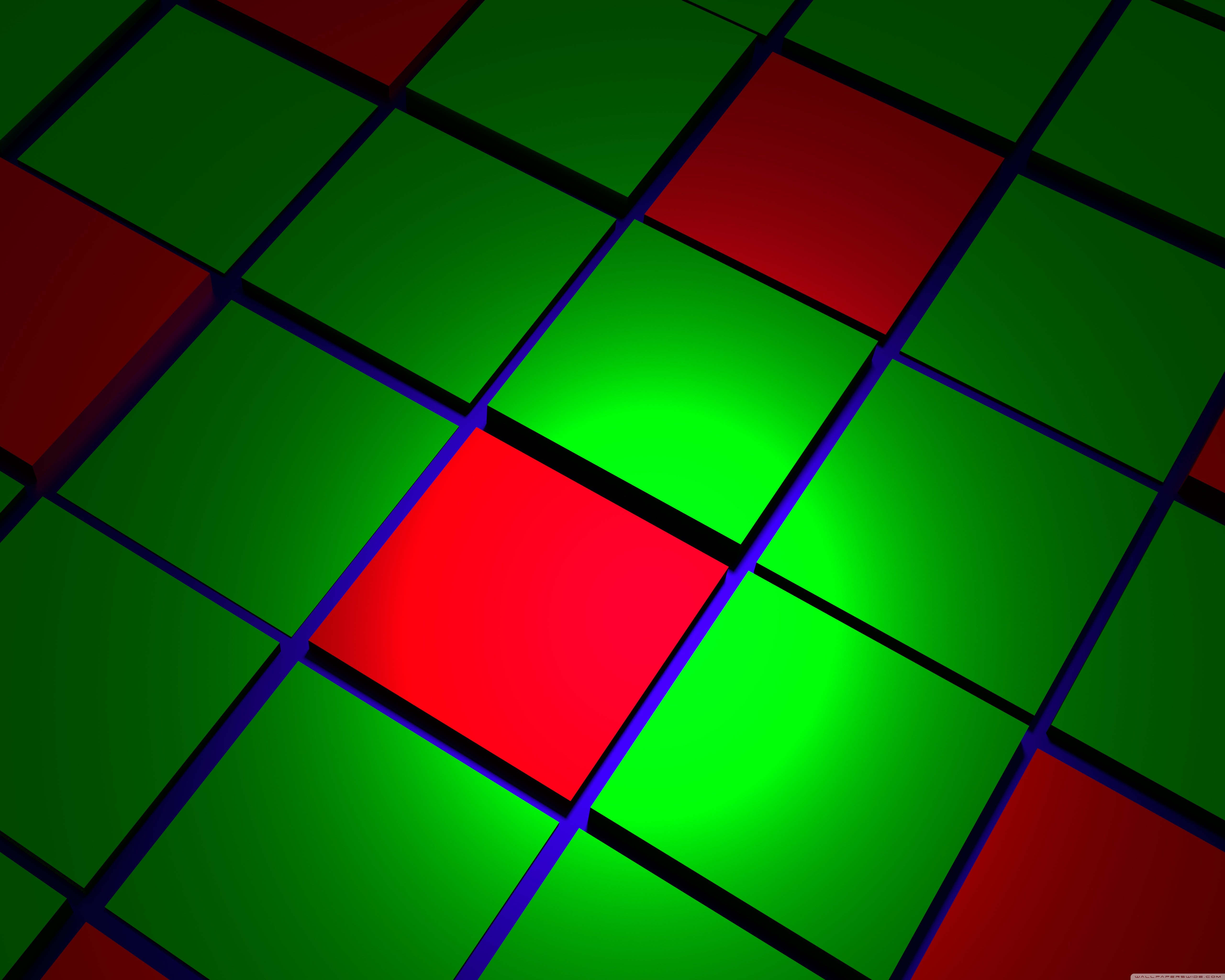 Download Green Red Cubes HD Wallpaper