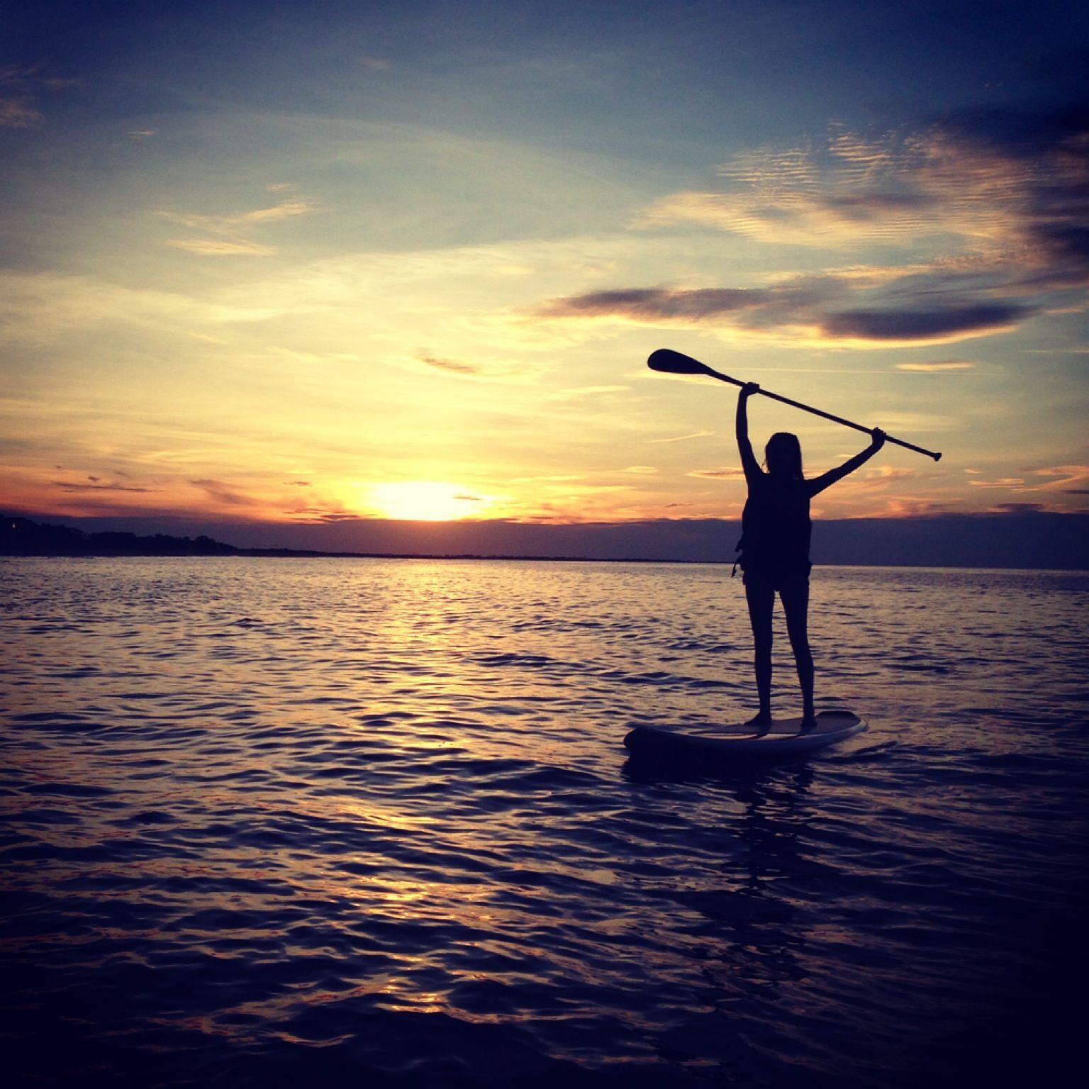sunset paddleboarding #summer. beachy keen. Sunset, Paddle