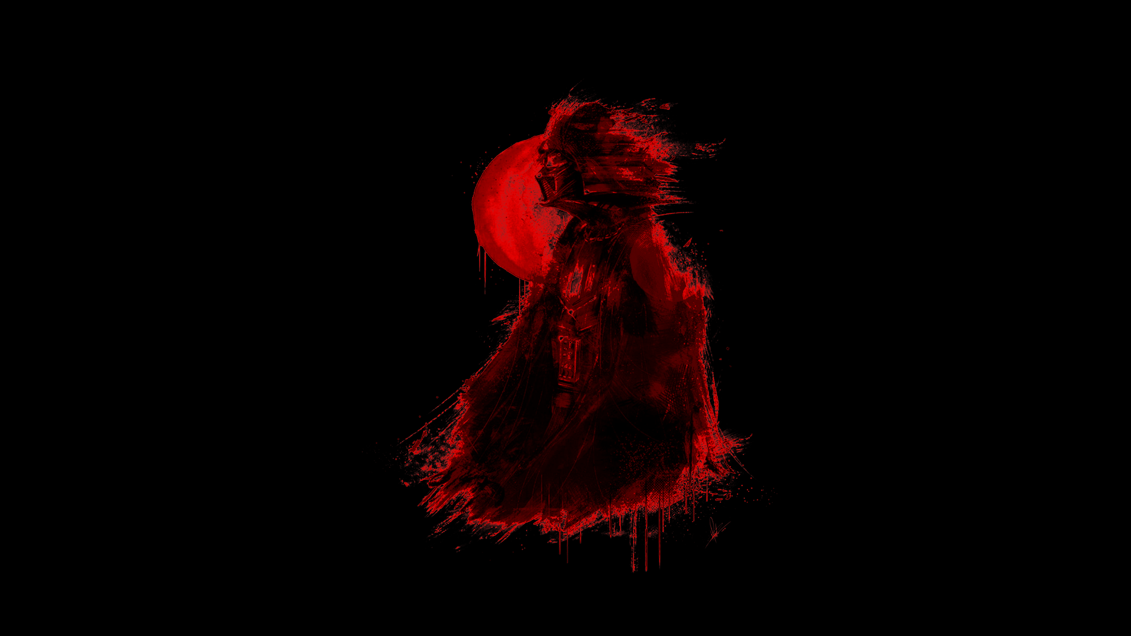 Stylized Red Vader for Black Amoled Screens [3840x2160]. High