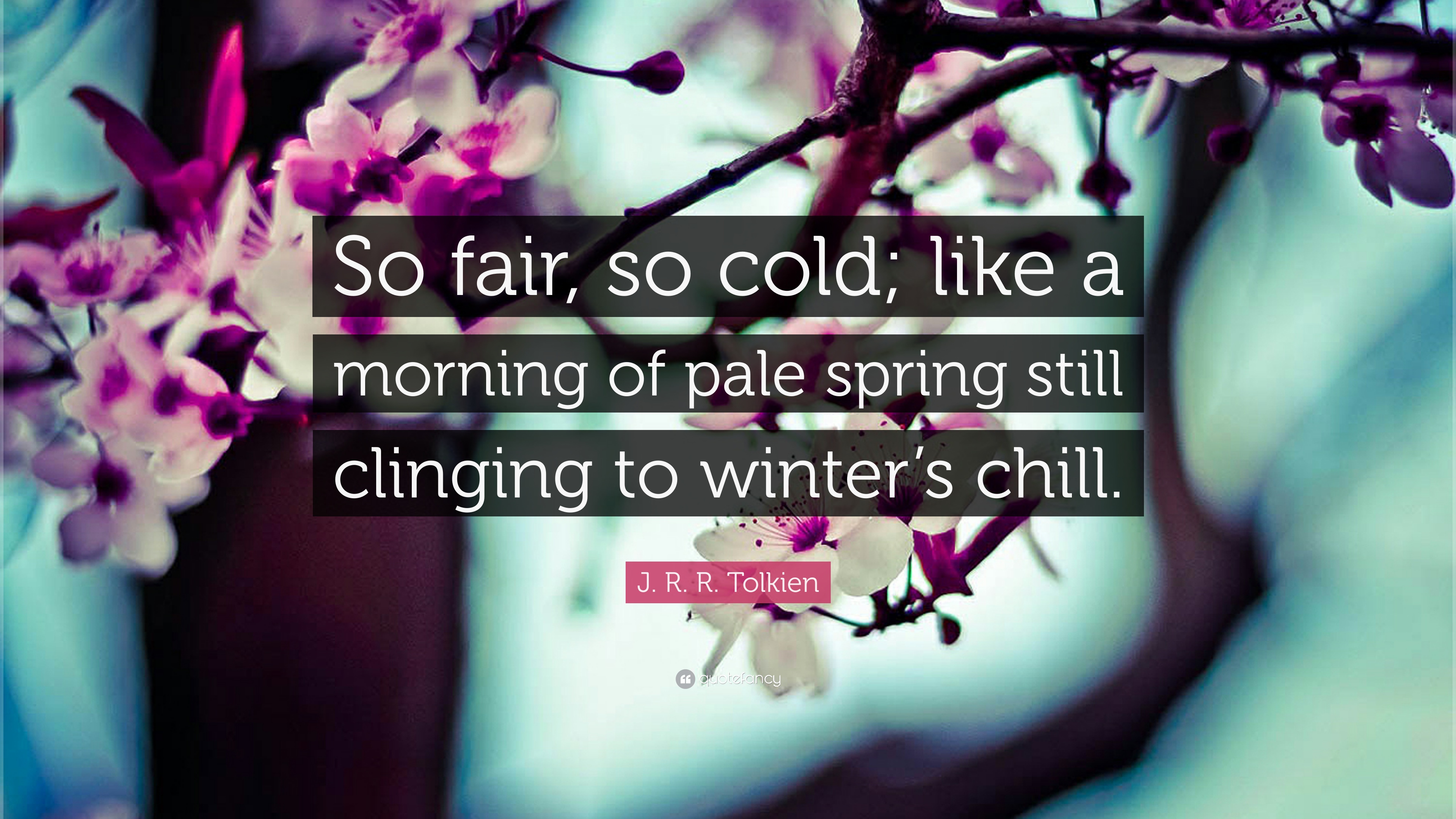 J. R. R. Tolkien Quote: “So fair, so cold; like a morning of pale