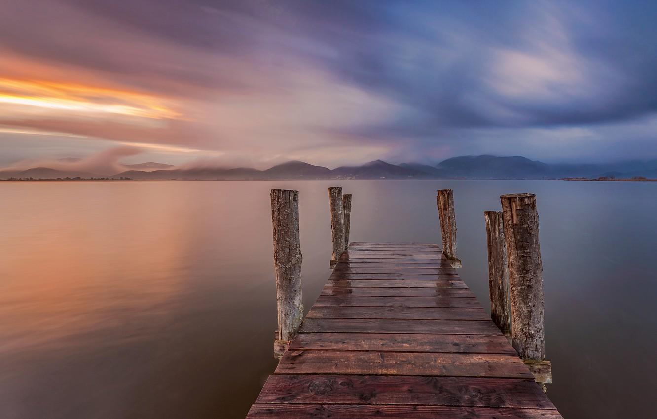 Wallpaper the sky, clouds, landscape, mountains, nature, fog, hills