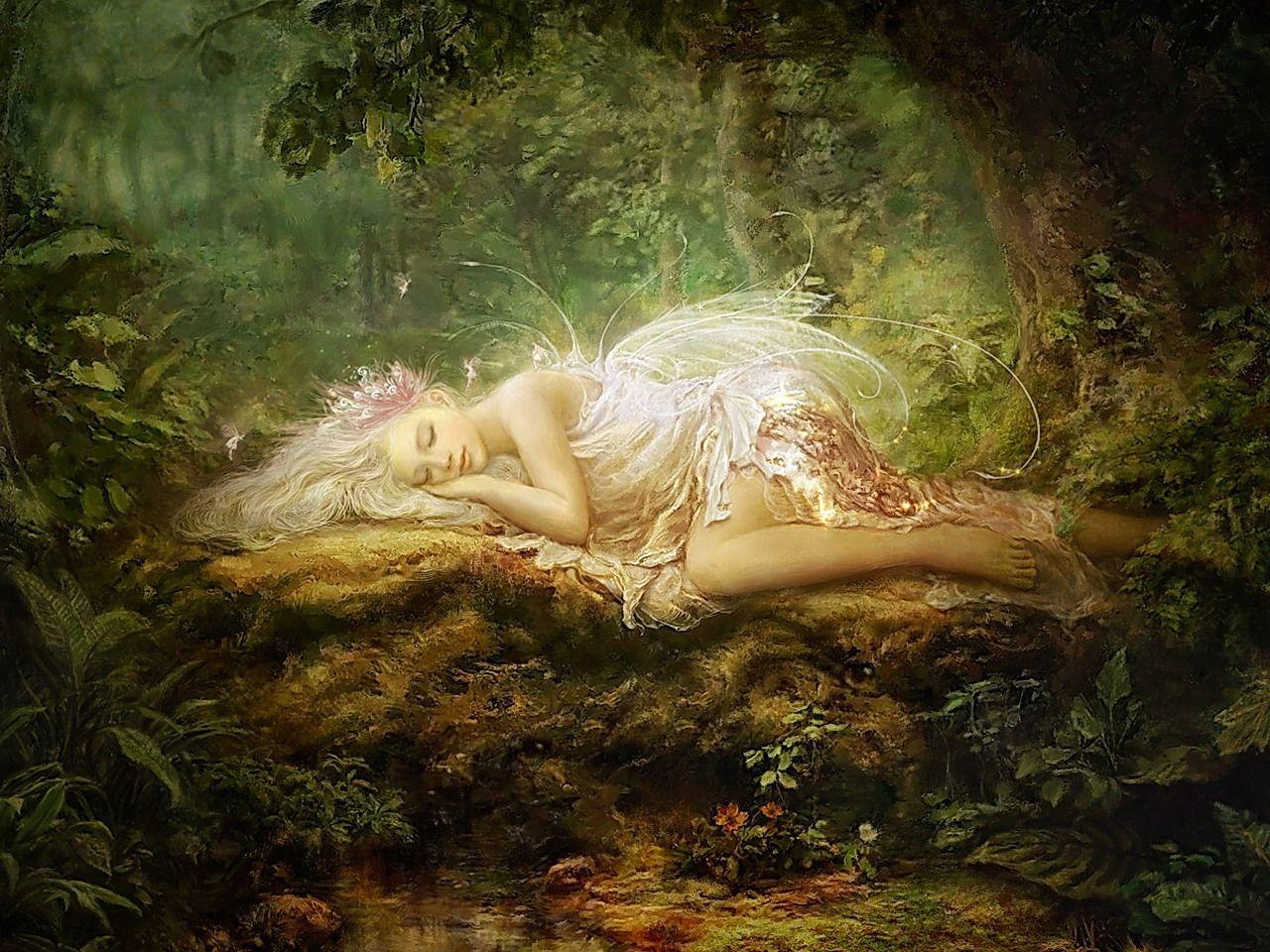 Download desktop wallpaper Sleeping Forest Fairy