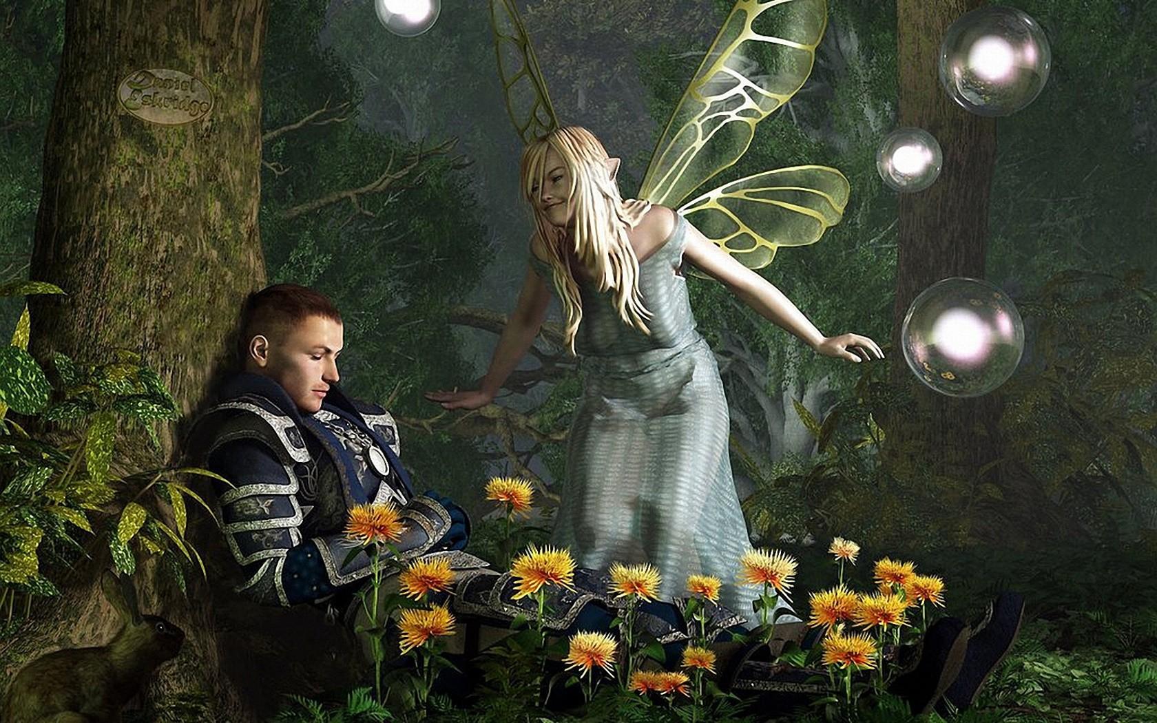 Fairy about sleeping man wallpaper and image