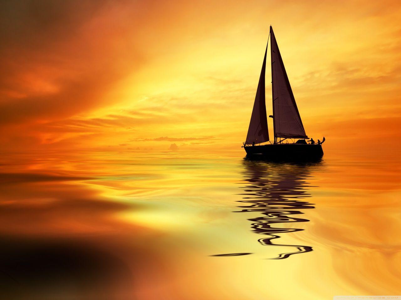 Sailboat Sunset Wallpaper