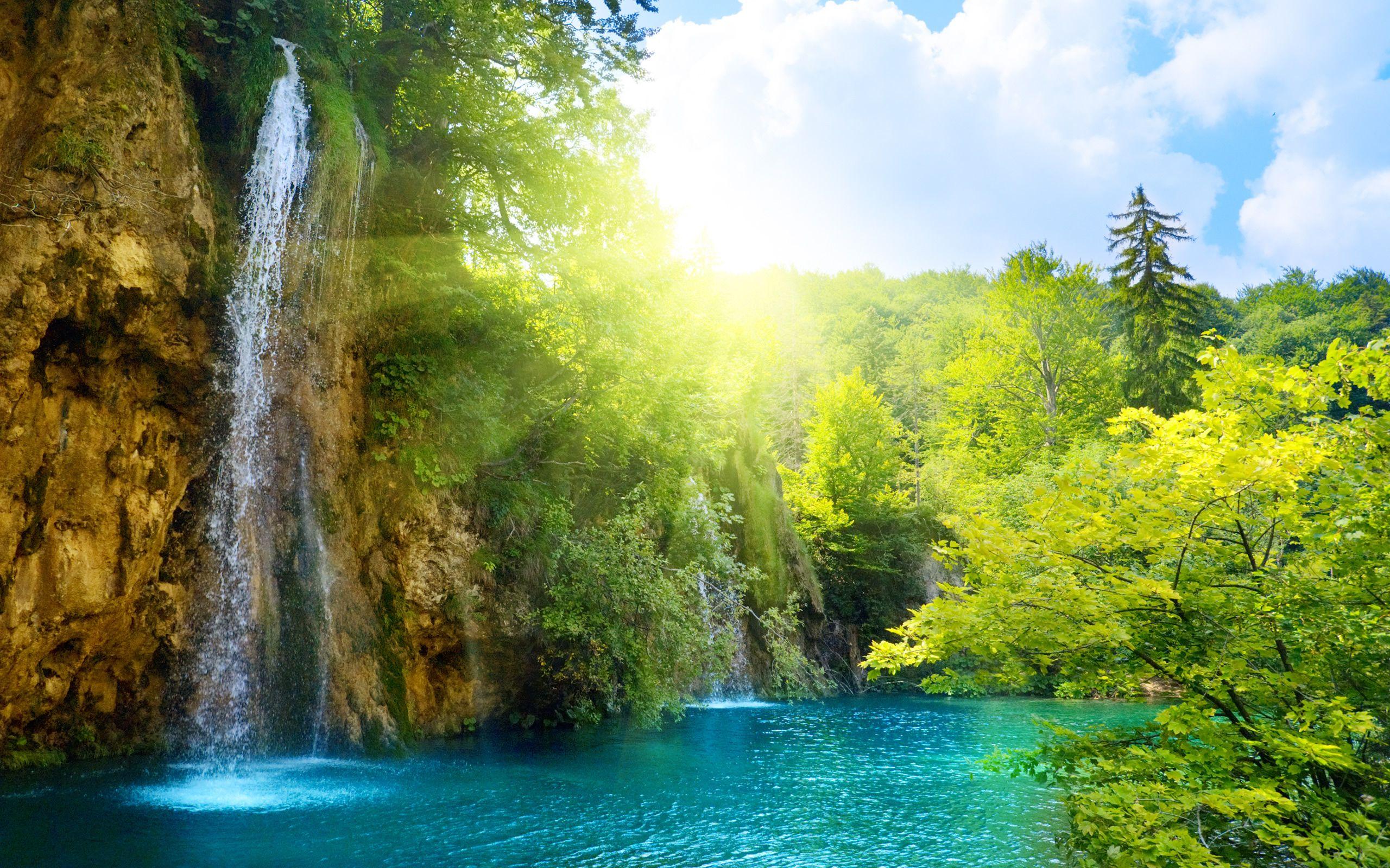 landscapes, nature, sunlight, lakes, waterfalls :: Wallpapers