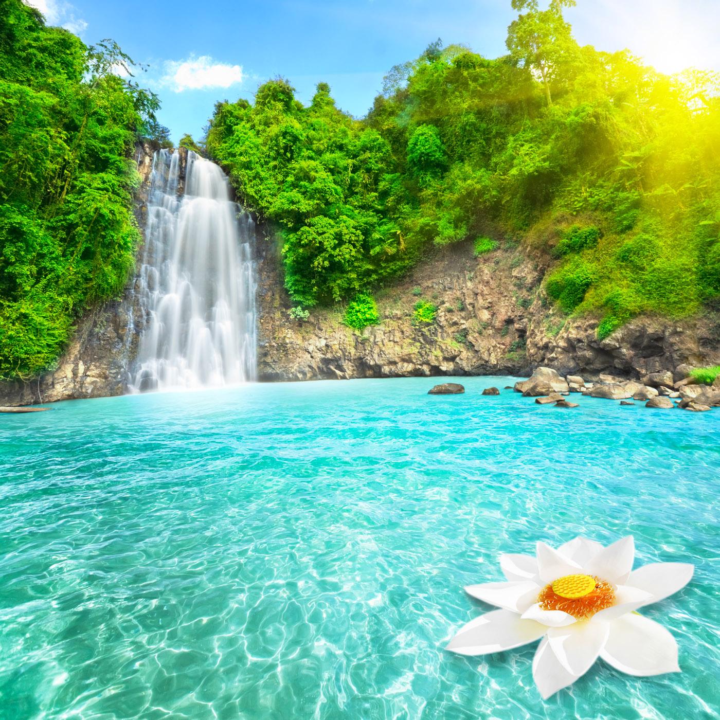 Waterfalls and beach wallpaper Collection