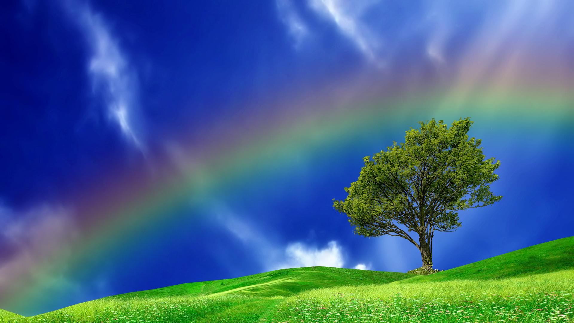 Free download Rainbow In A Blue Sky 23859 Wallpaper HD [1920x1080] for your Desktop, Mobile & Tablet. Explore Blue Sky Desktop Wallpaper. Beautiful Sky Wallpaper, Blue Skies Wallpaper, Blue Clouds Wallpaper