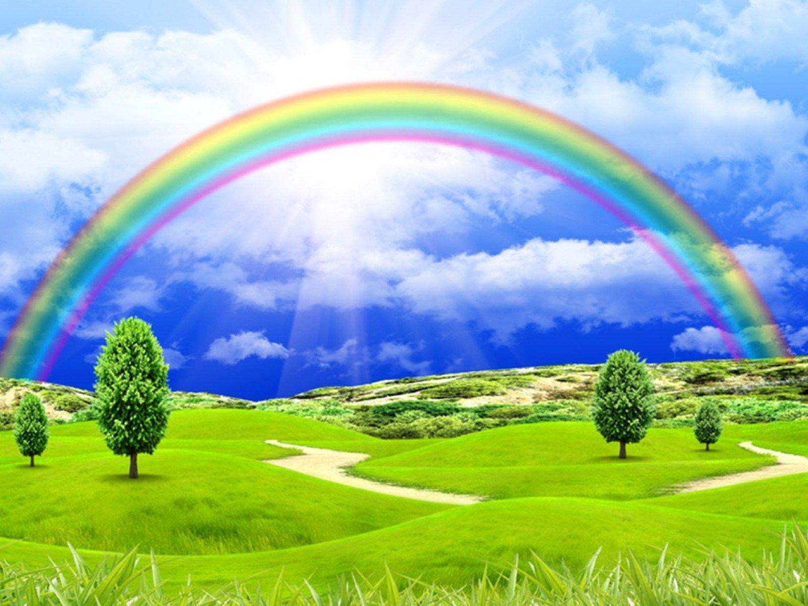 Landscape with rainbow Wallpaper and Background Imagex1200