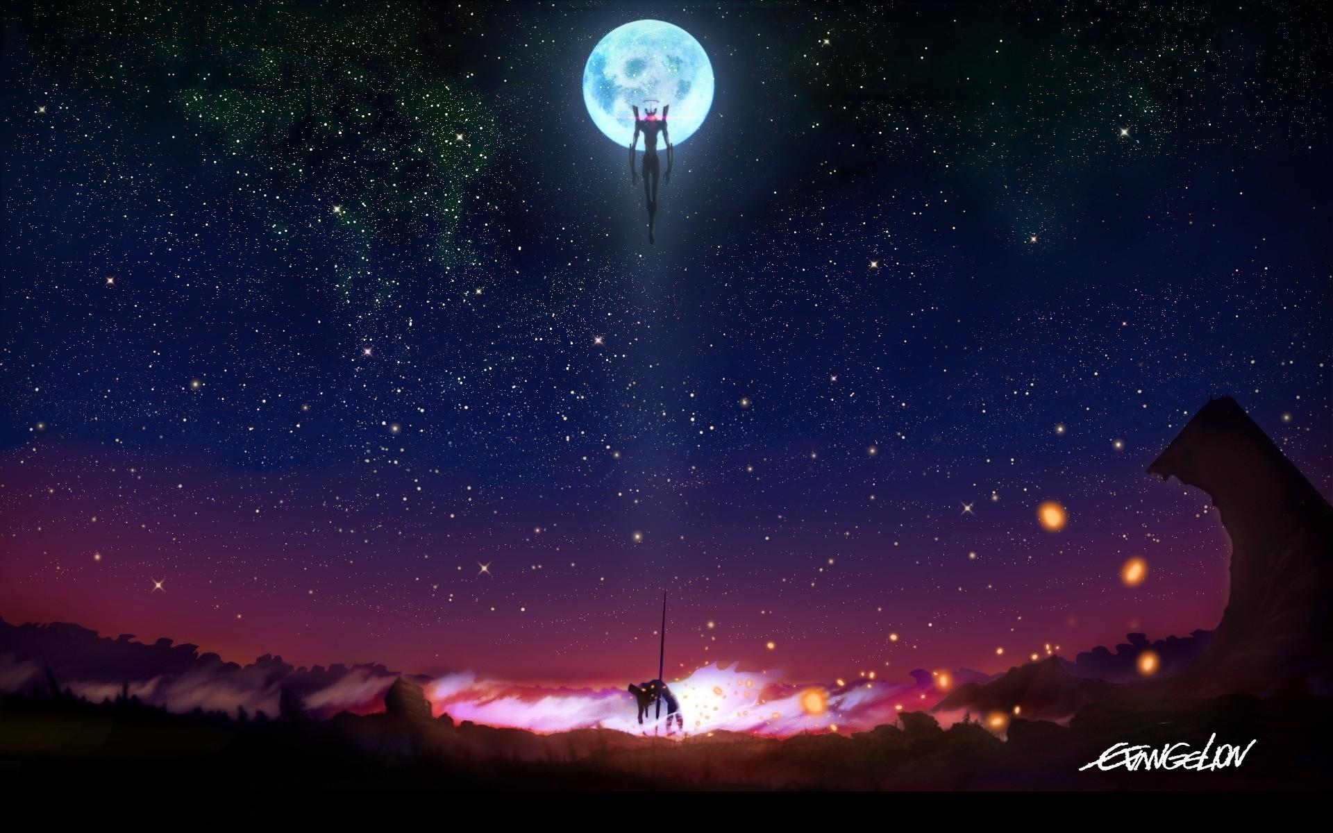 Wallpaper of Stars and Moon